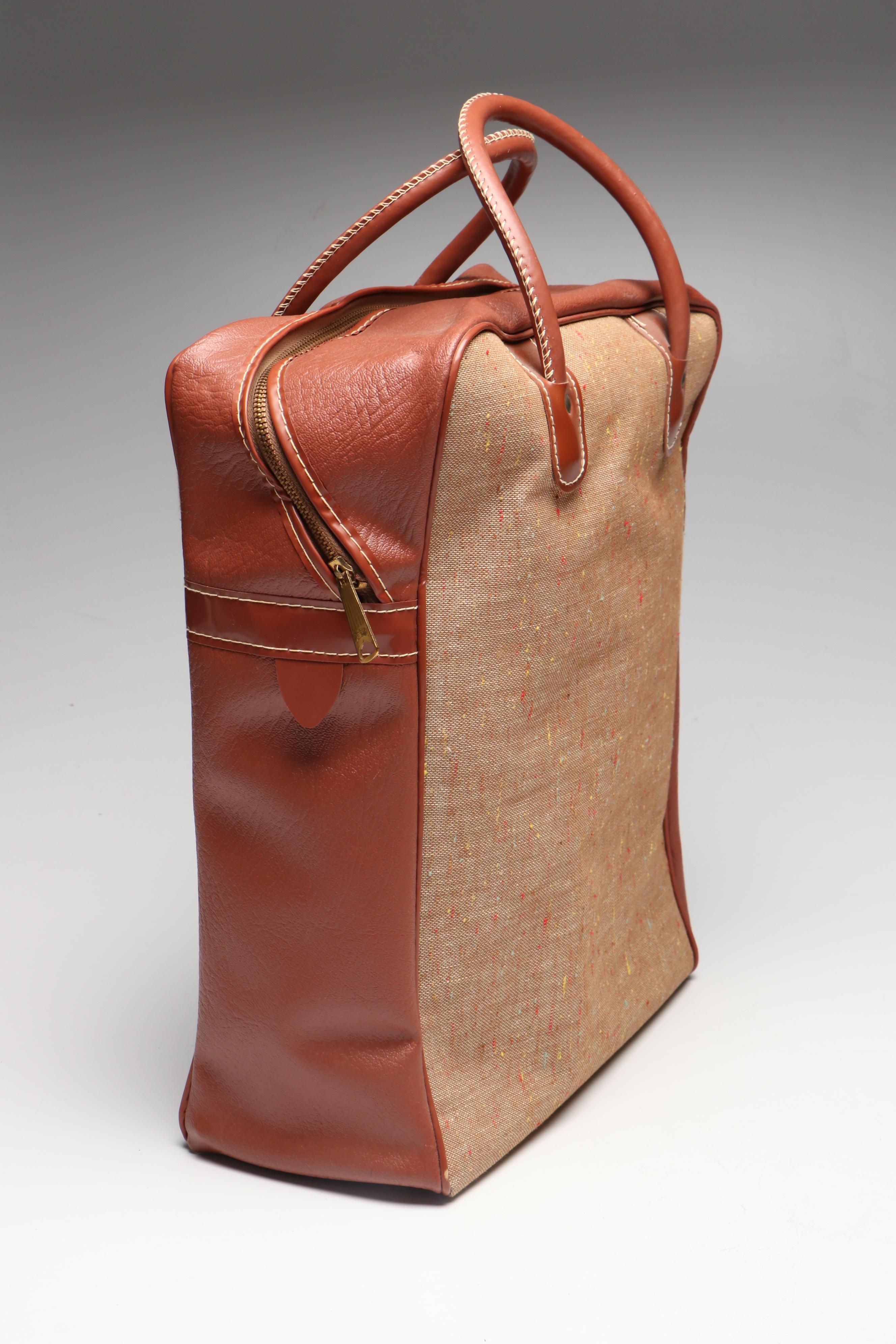 Thermos Picnic Set with Faux Leather Handled Bag, Late 20th Century