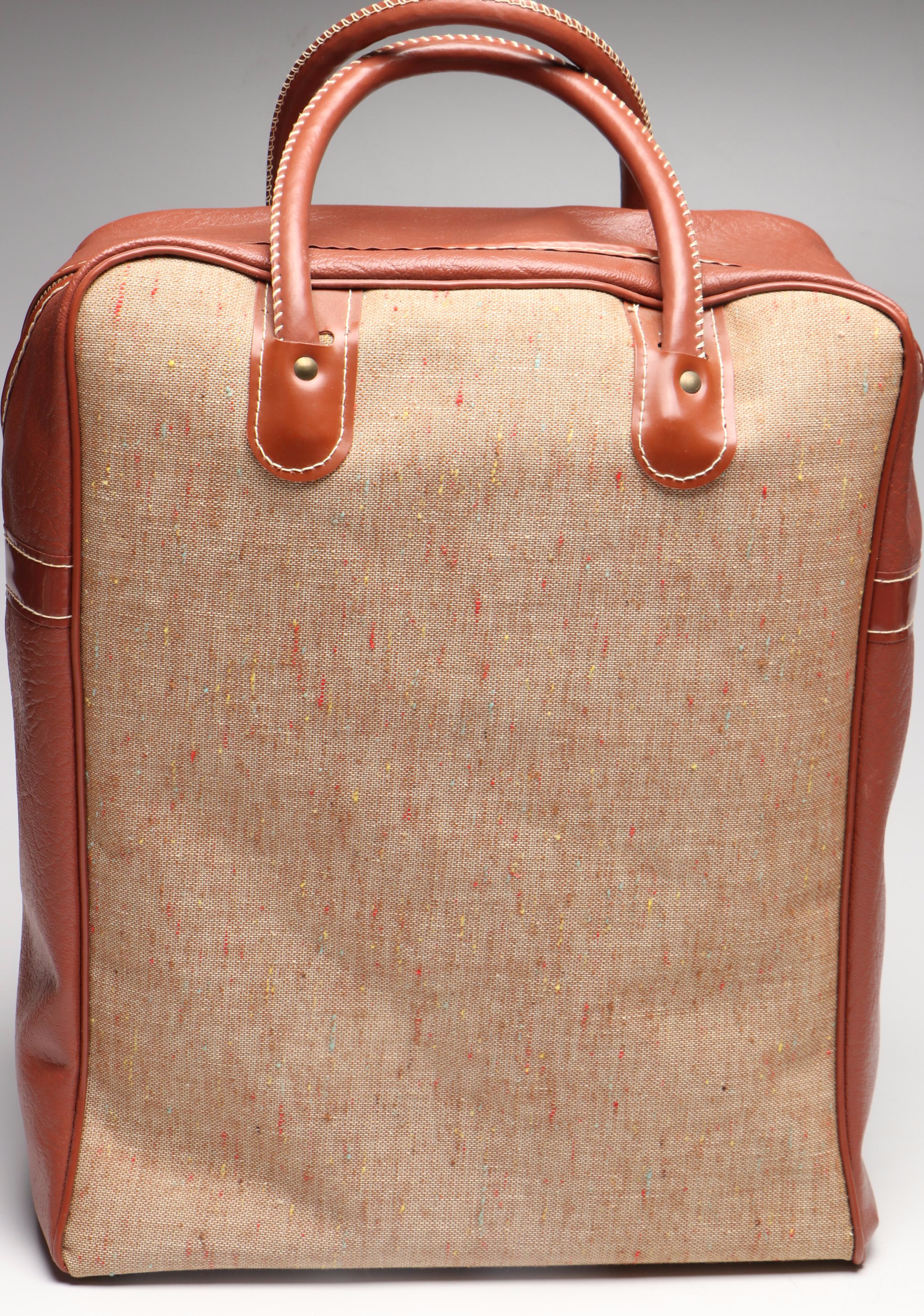 Thermos Picnic Set with Faux Leather Handled Bag, Late 20th Century