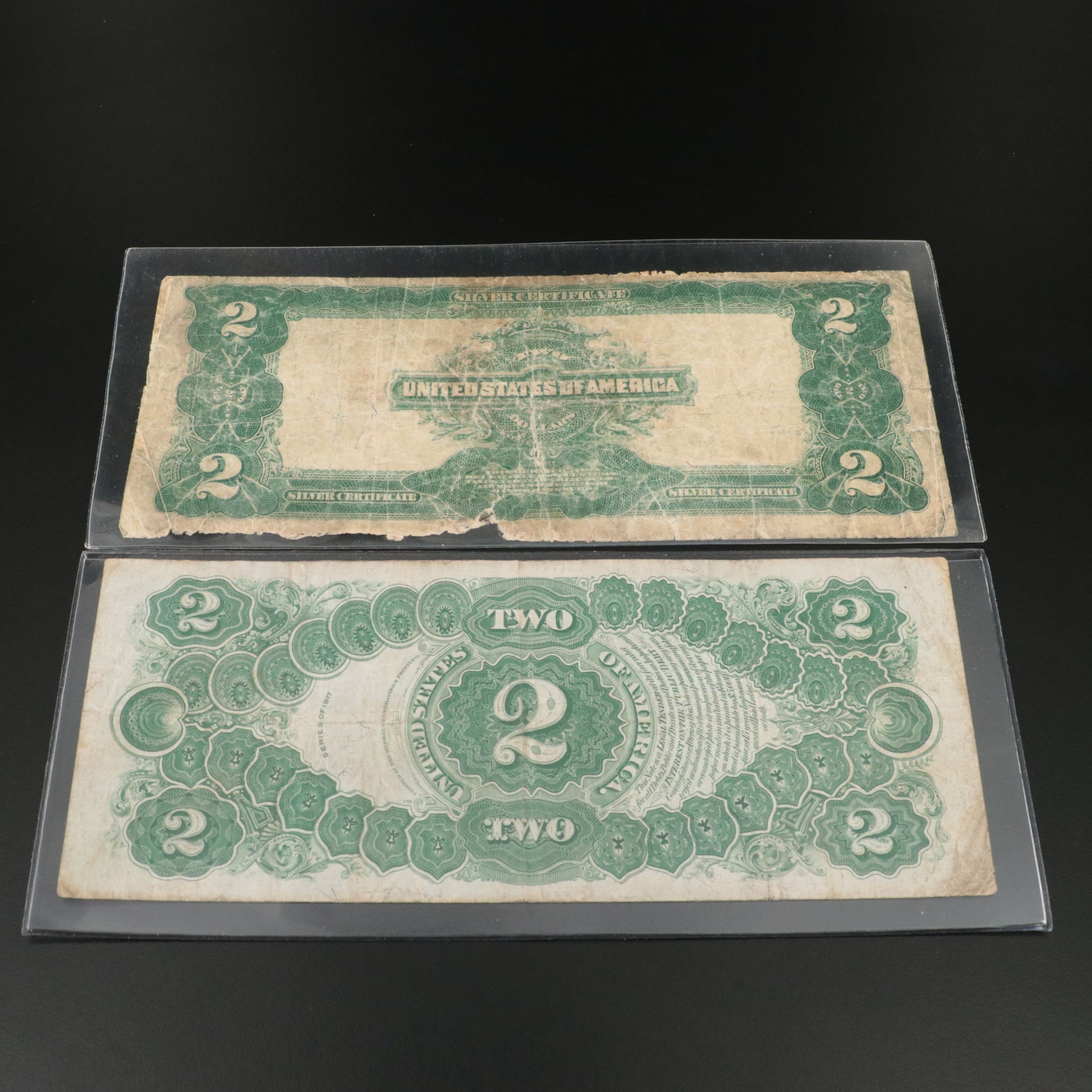 Four Different Large Size U.S. Currency Notes