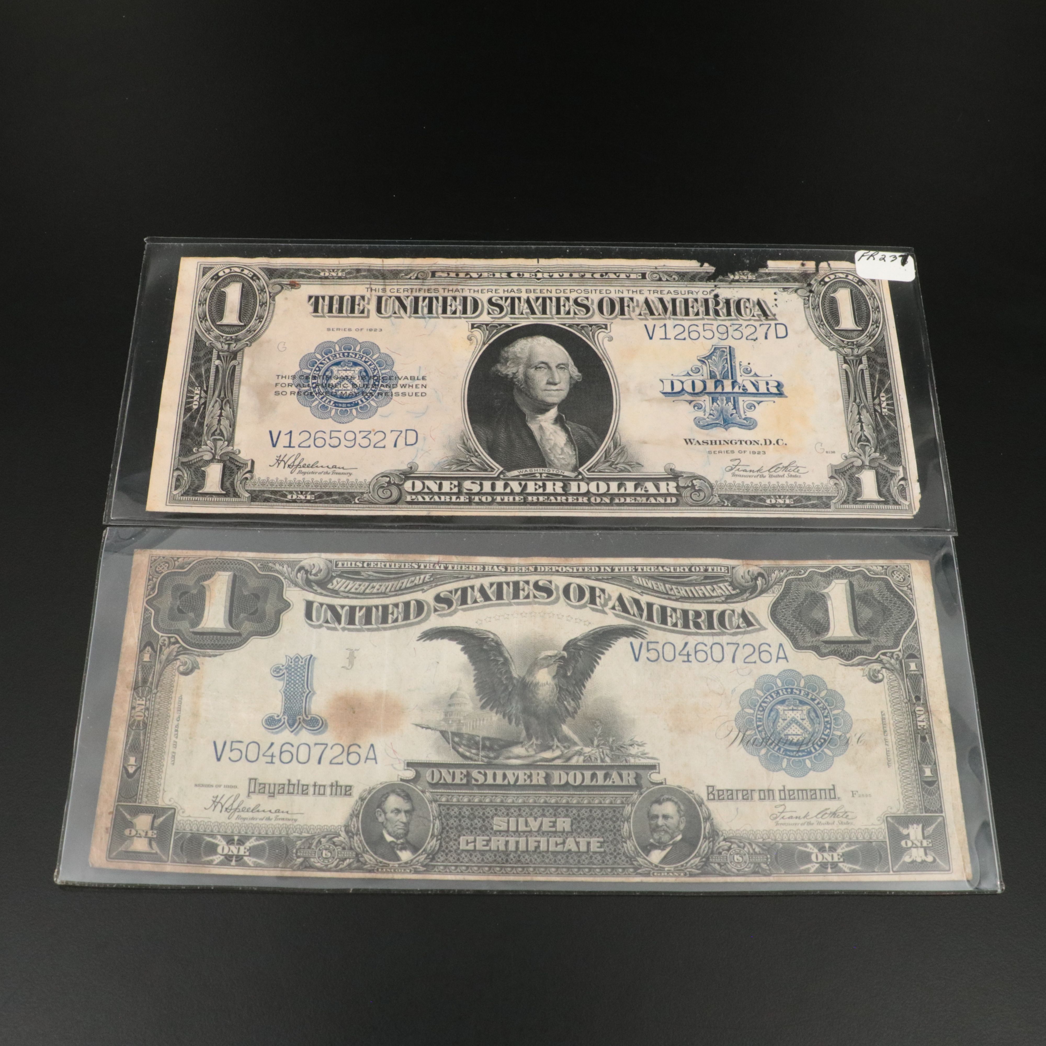 Four Different Large Size U.S. Currency Notes