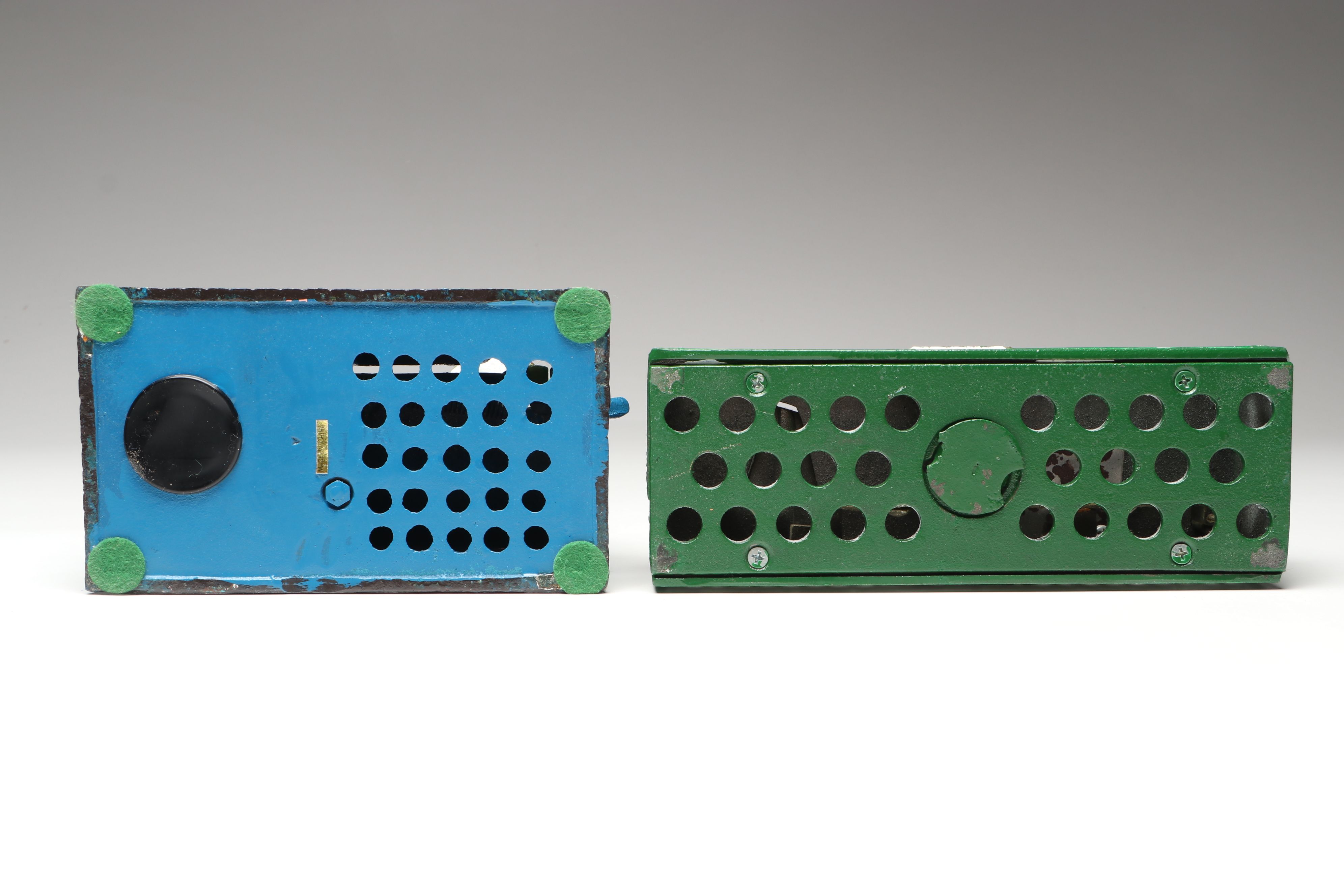 Reproduction Cold-Painted Cast Iron Uncle Sam, Golfer and Fishing Coin Banks