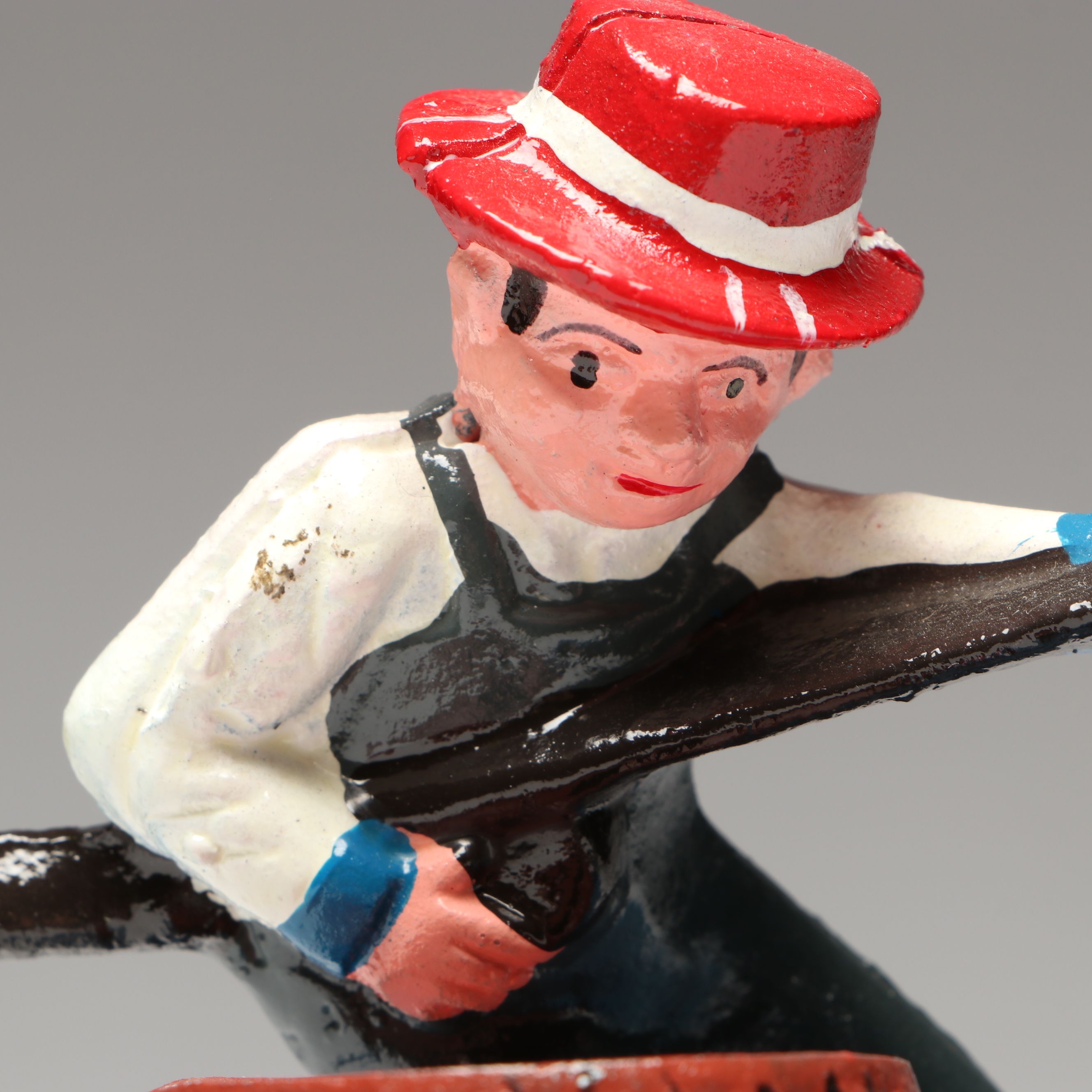 Reproduction Cold-Painted Cast Iron Uncle Sam, Golfer and Fishing Coin Banks
