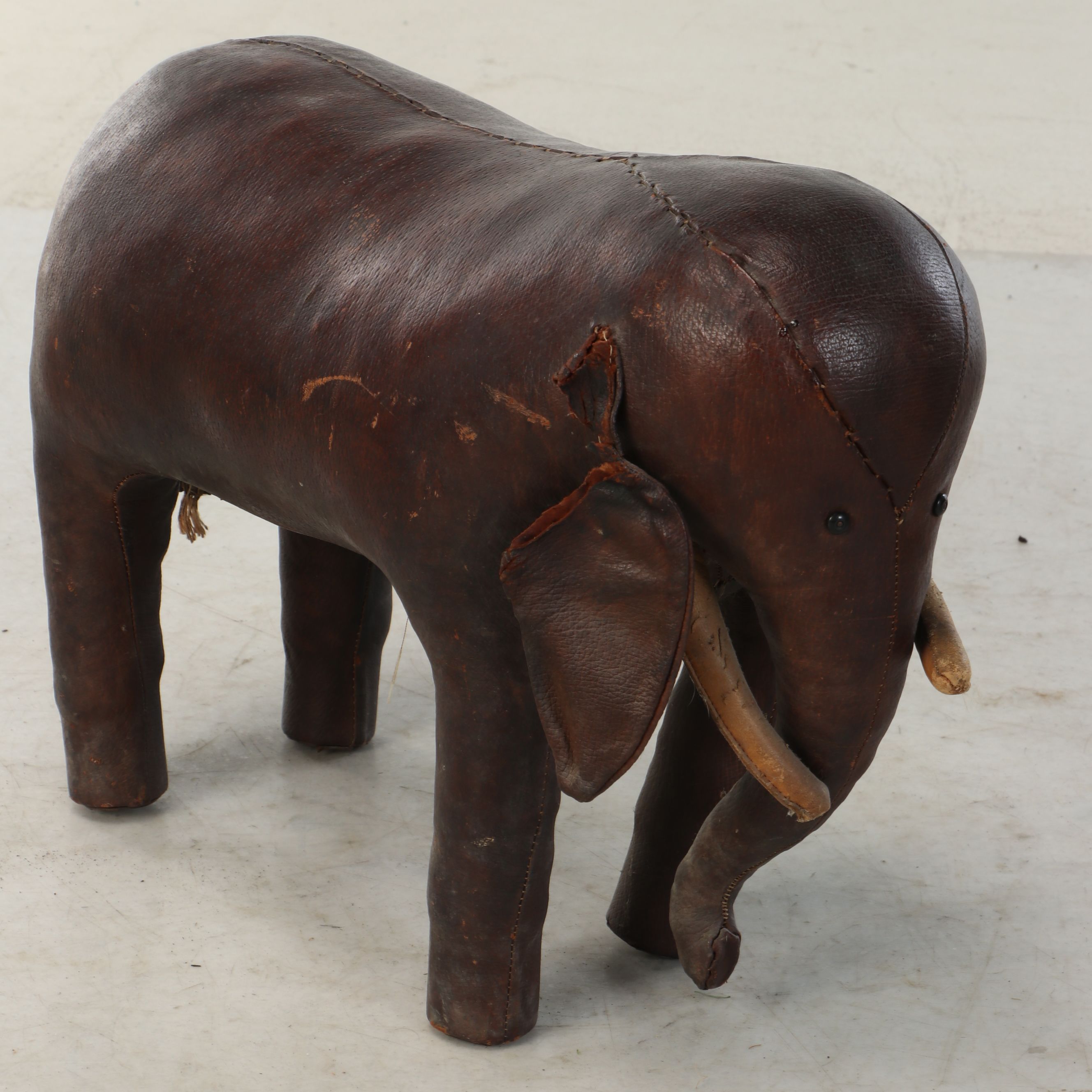 Leather Elephant Footstool Attributed to Dimitri Omersa