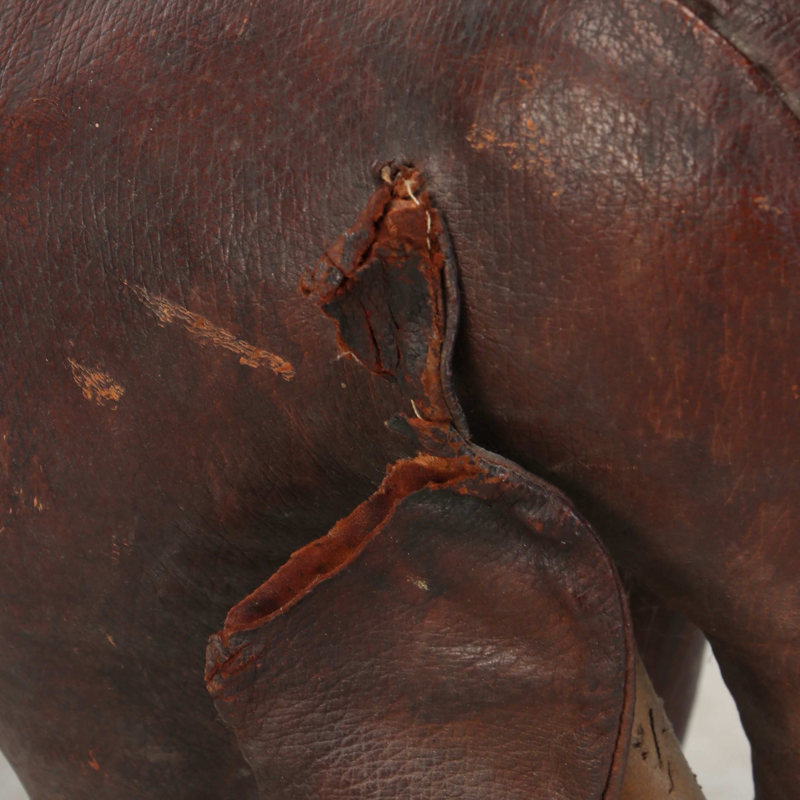 Leather Elephant Footstool Attributed to Dimitri Omersa