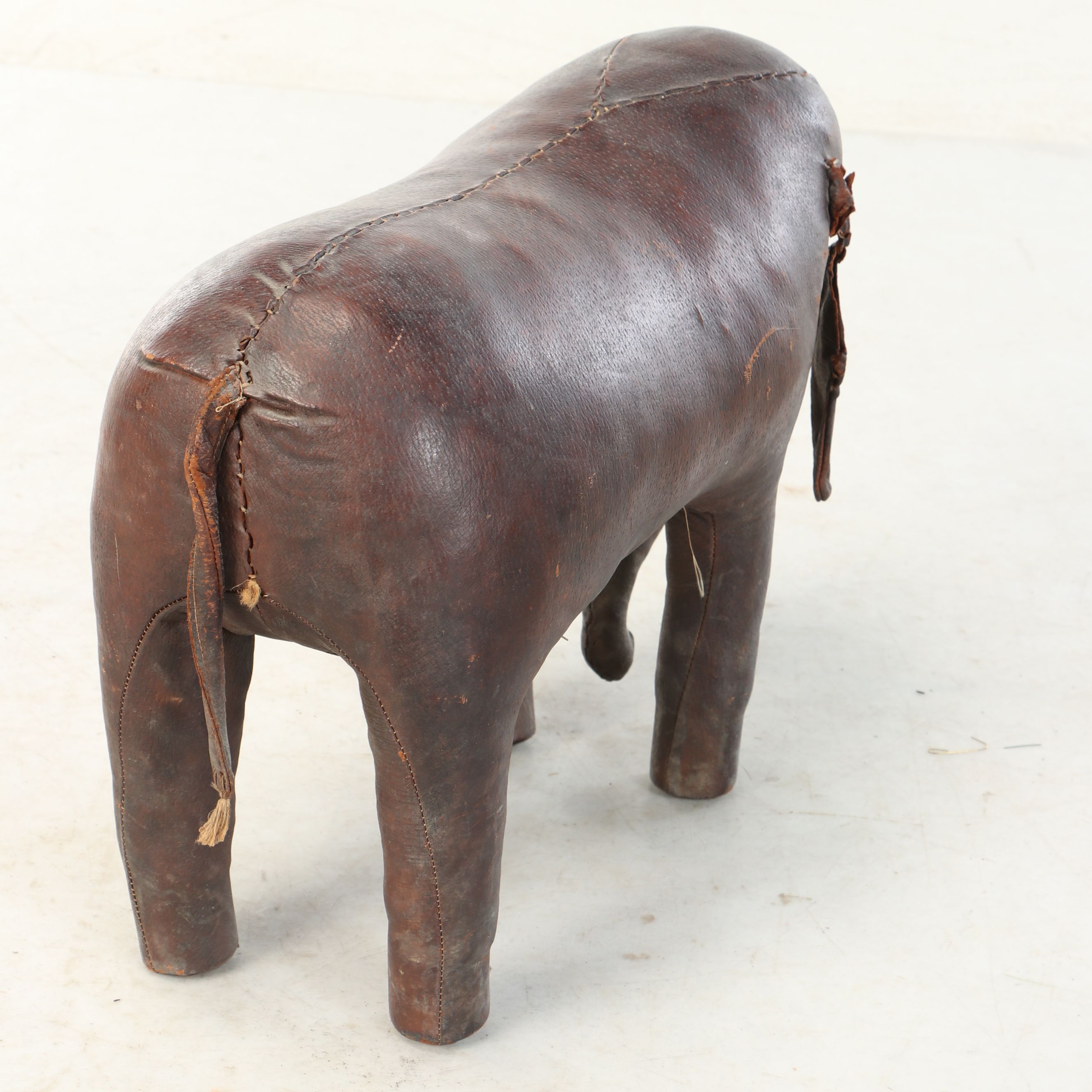 Leather Elephant Footstool Attributed to Dimitri Omersa
