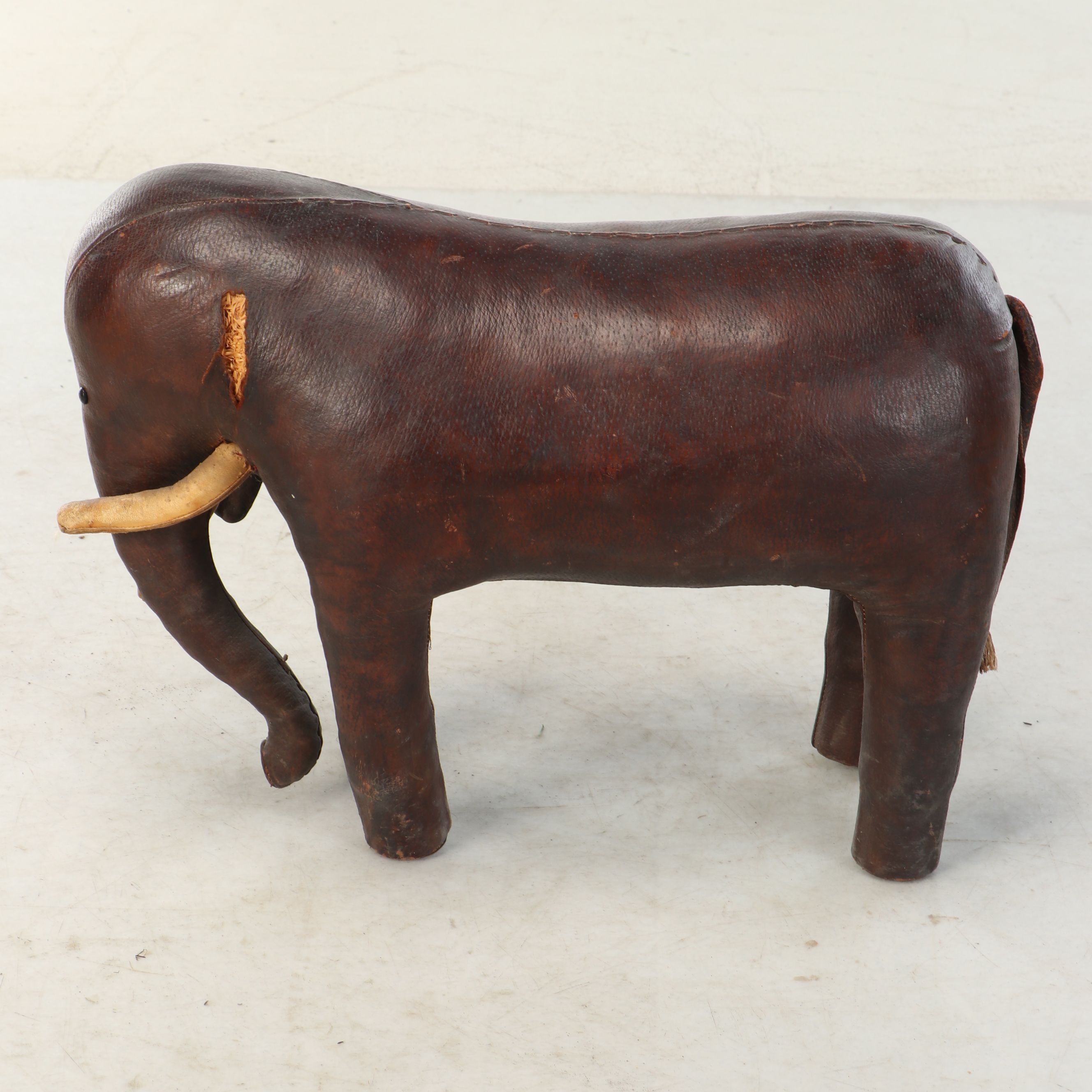 Leather Elephant Footstool Attributed to Dimitri Omersa