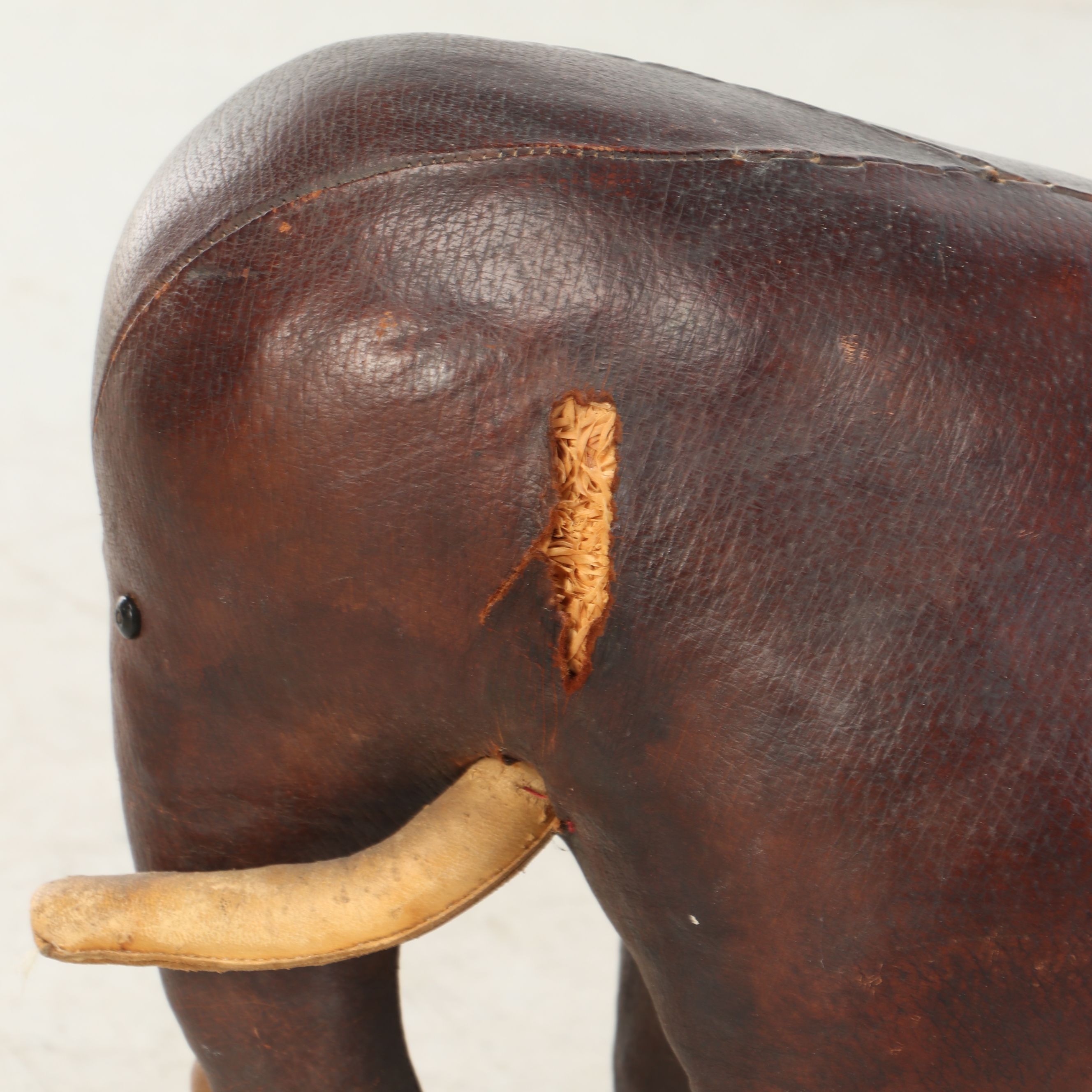 Leather Elephant Footstool Attributed to Dimitri Omersa