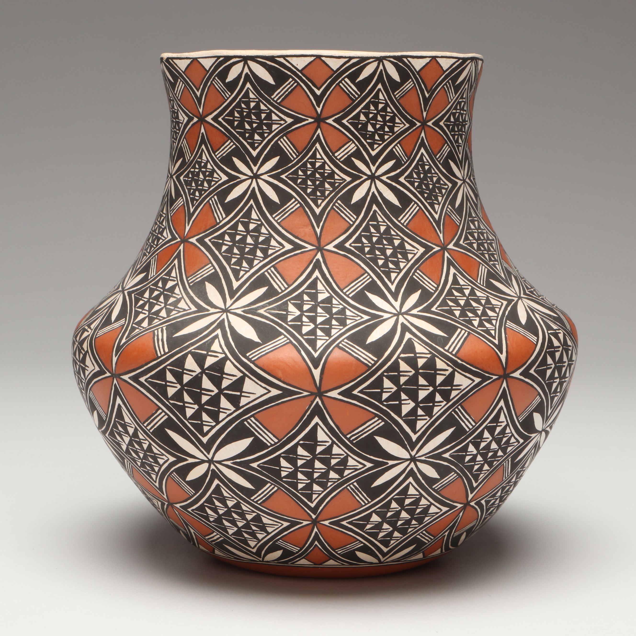 Artist Signed N. Lucero Acoma Pueblo Earthenware Vase