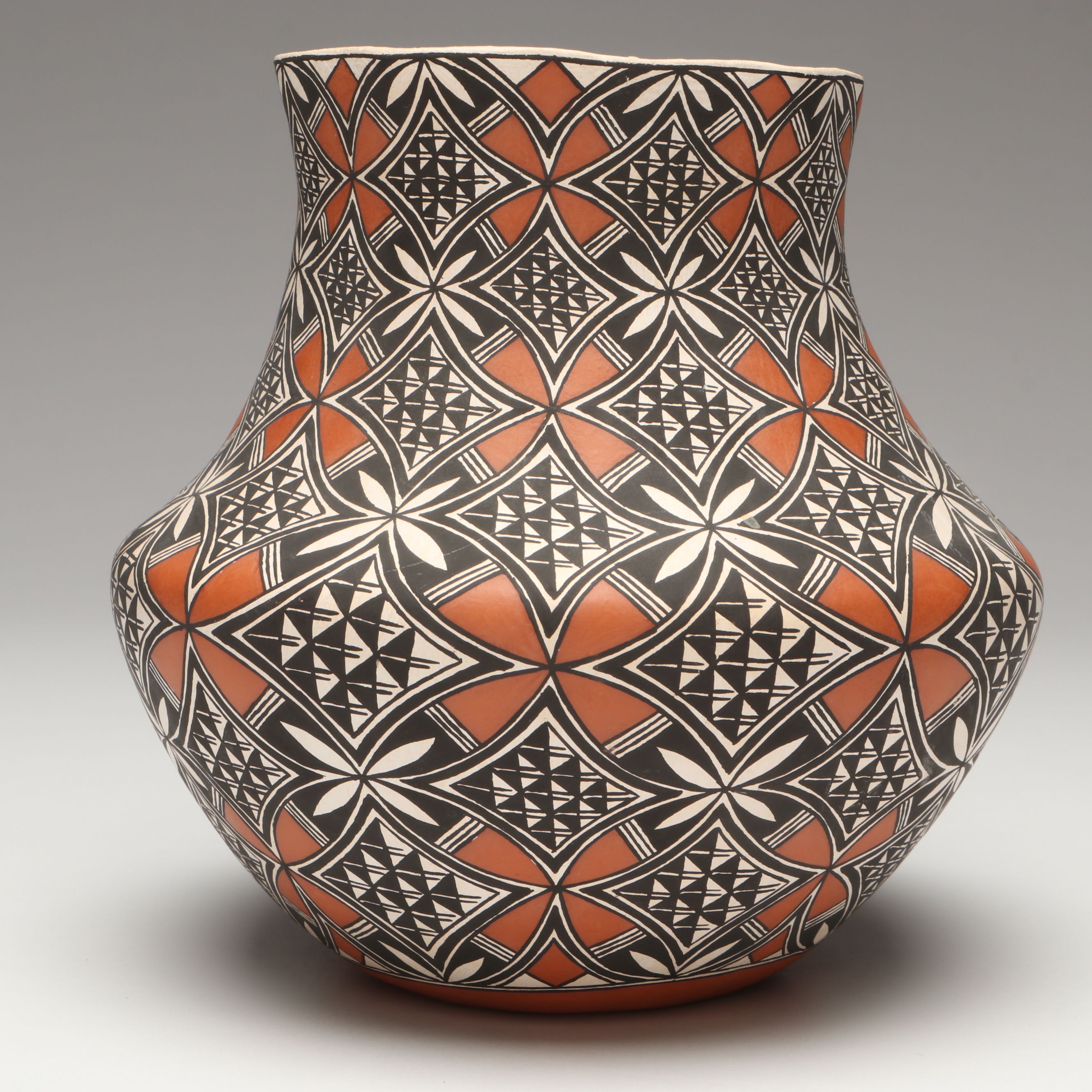 Artist Signed N. Lucero Acoma Pueblo Earthenware Vase