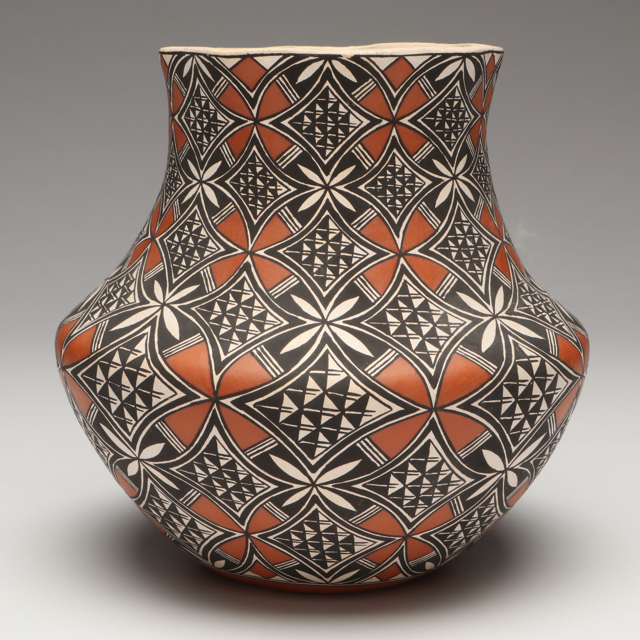 Artist Signed N. Lucero Acoma Pueblo Earthenware Vase