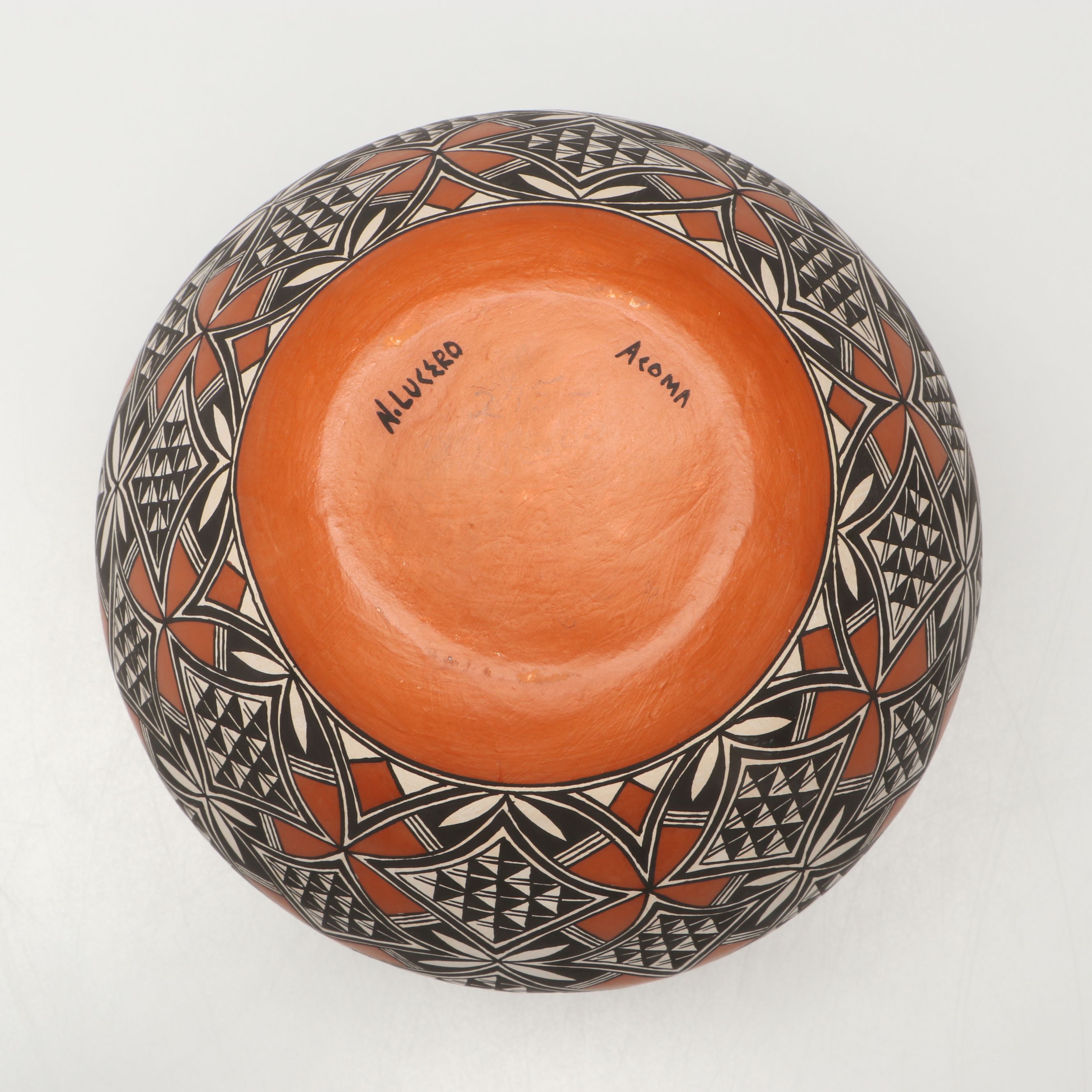 Artist Signed N. Lucero Acoma Pueblo Earthenware Vase
