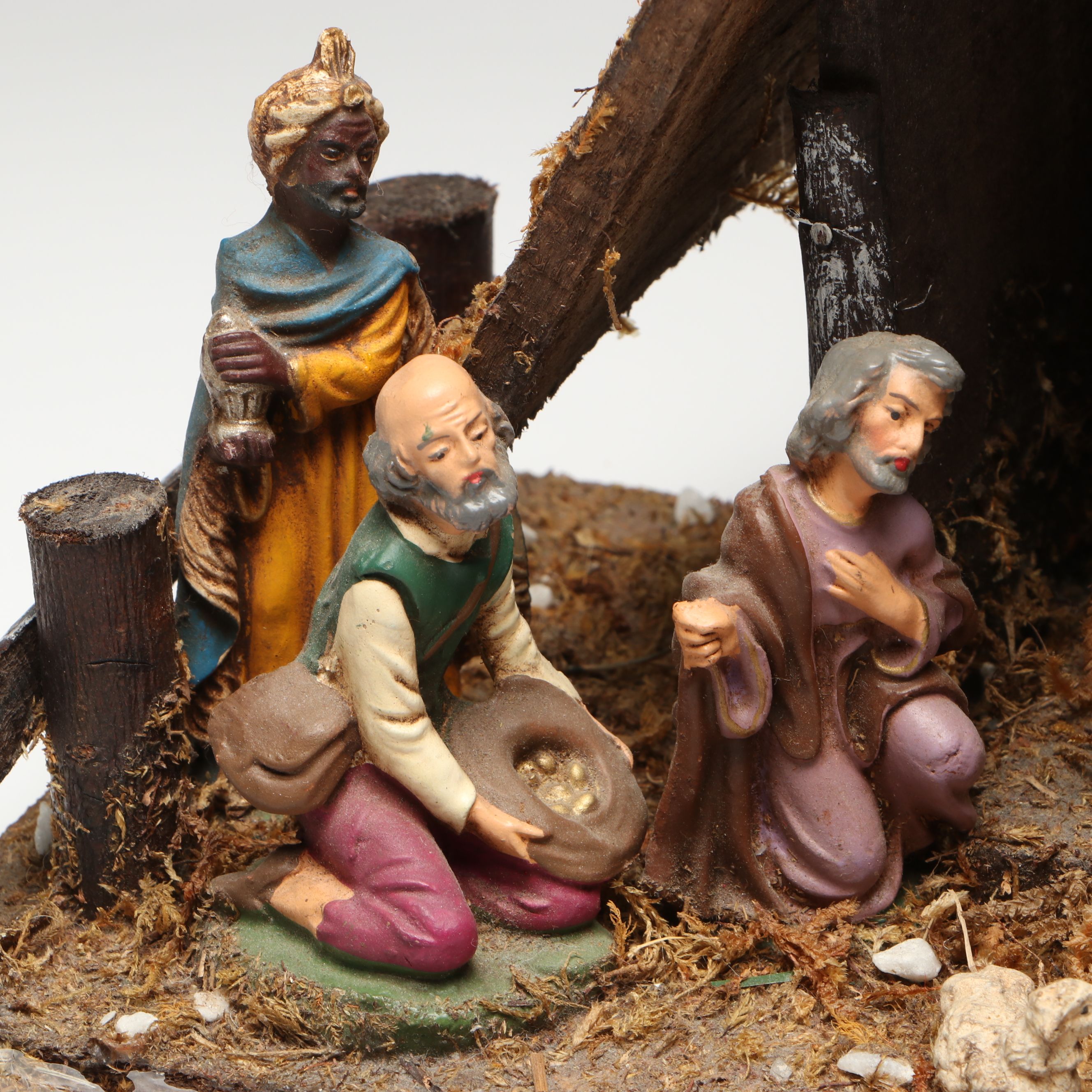 Illuminated Ceramic Christmas Tree with Nativity Scene