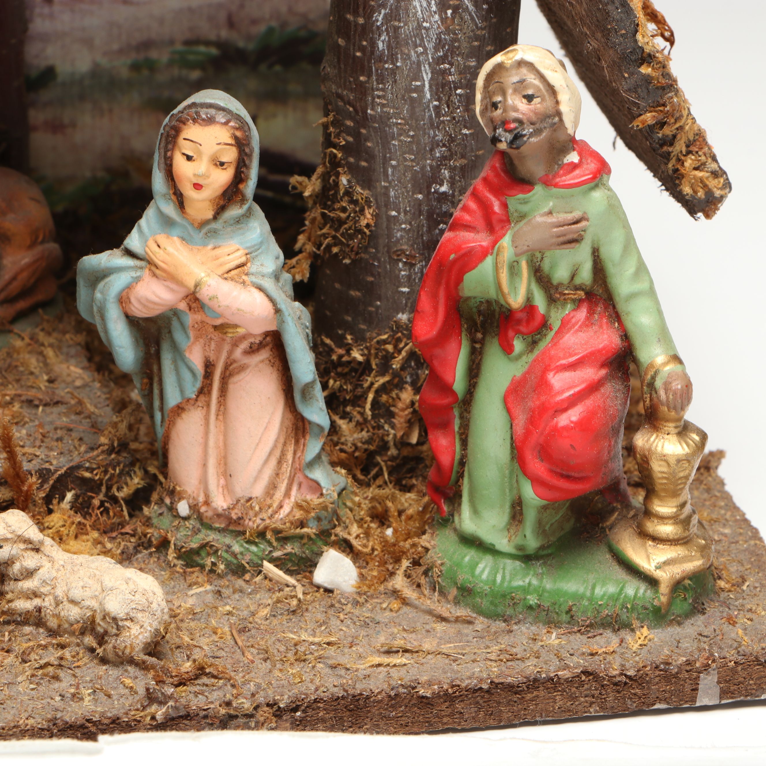Illuminated Ceramic Christmas Tree with Nativity Scene