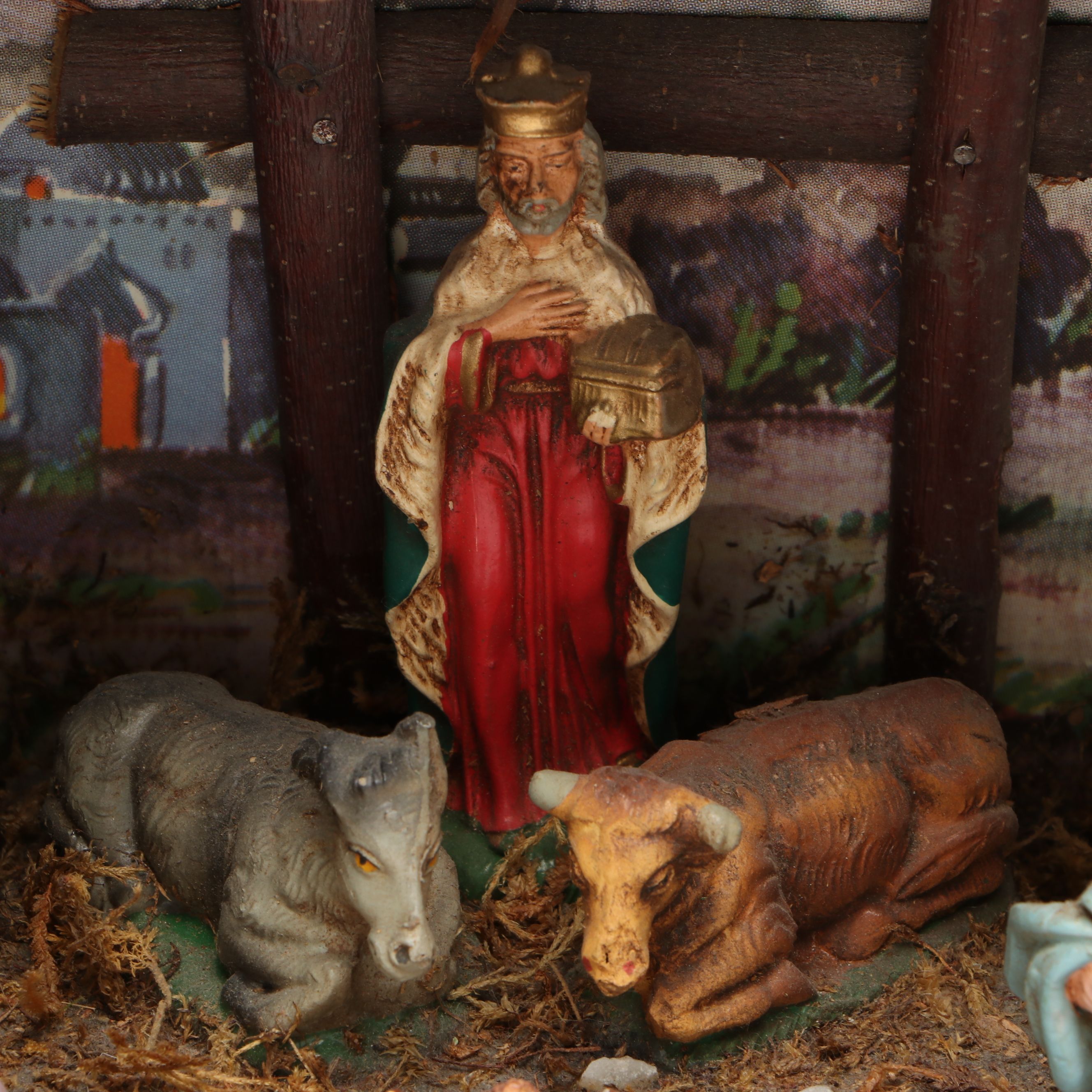 Illuminated Ceramic Christmas Tree with Nativity Scene