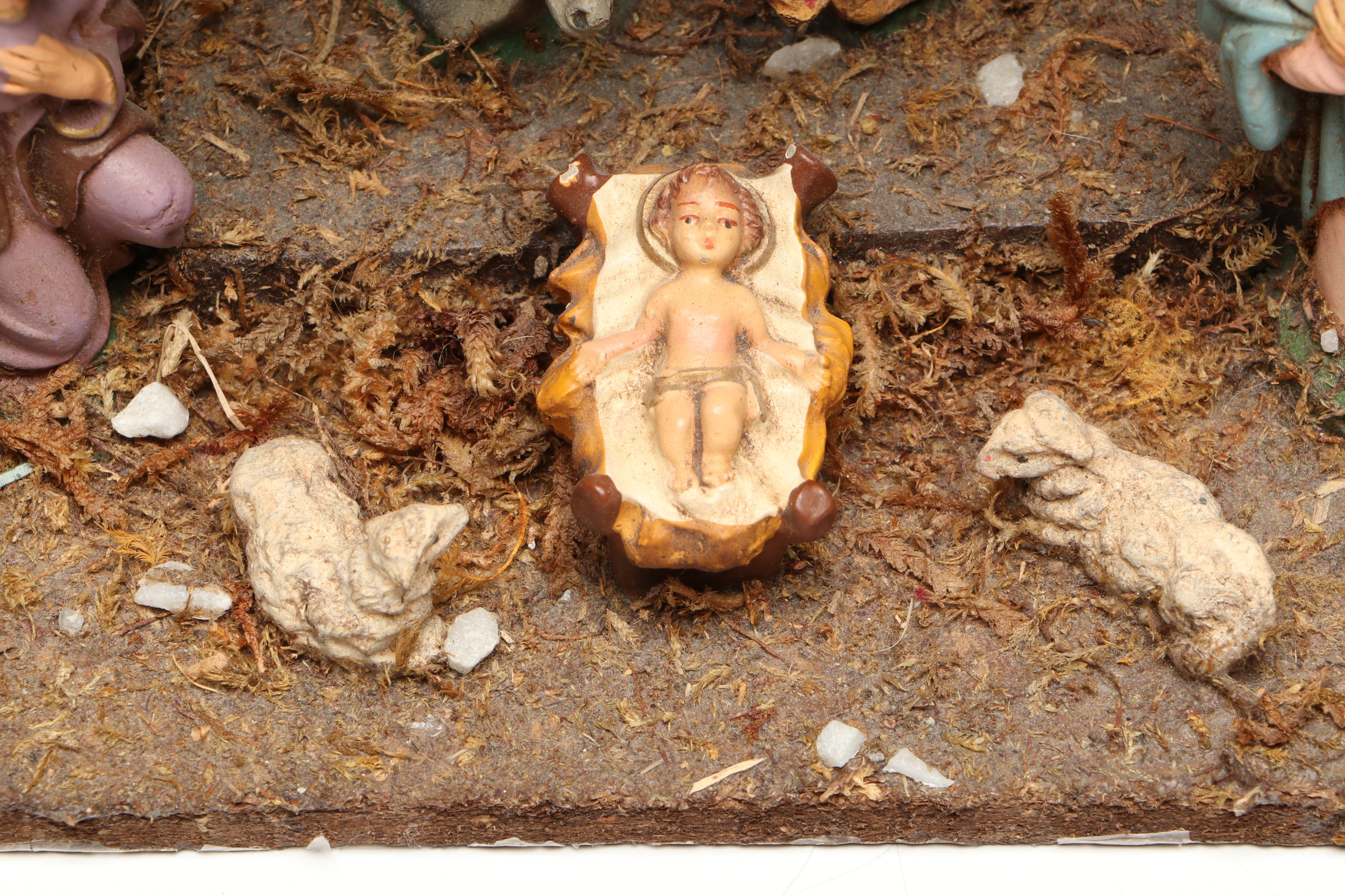 Illuminated Ceramic Christmas Tree with Nativity Scene