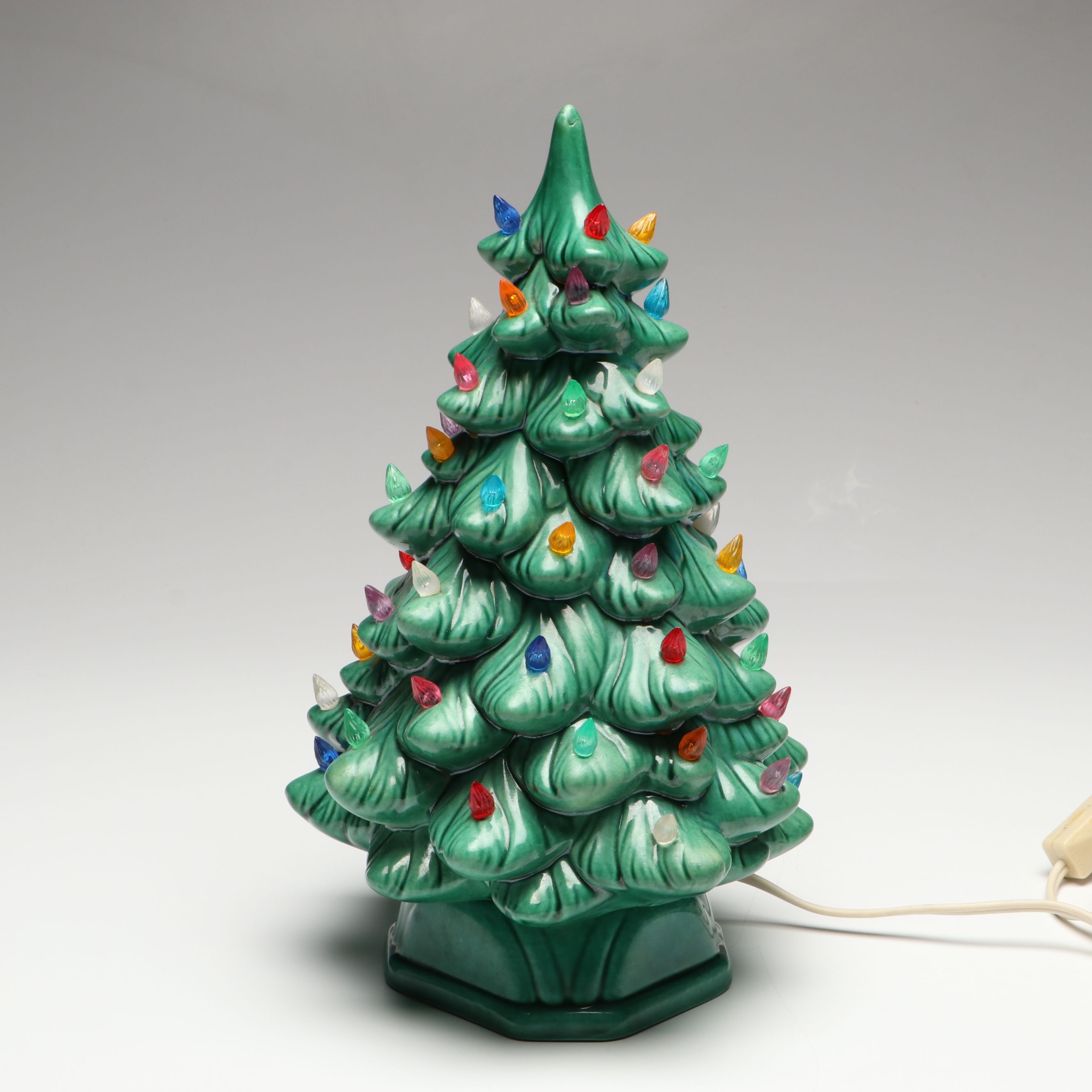 Illuminated Ceramic Christmas Tree with Nativity Scene