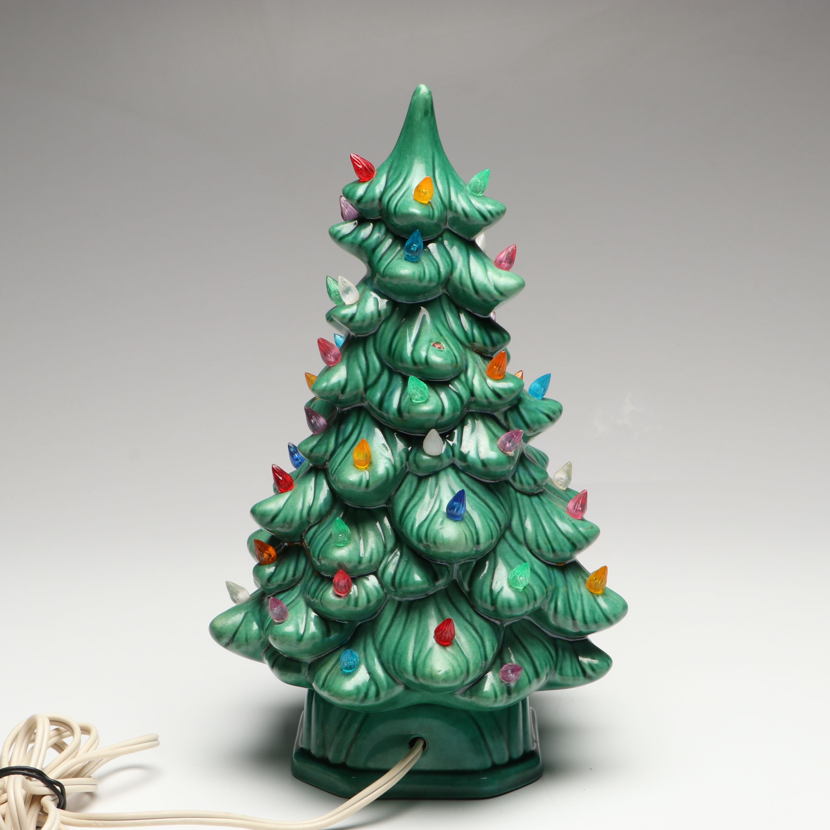 Illuminated Ceramic Christmas Tree with Nativity Scene