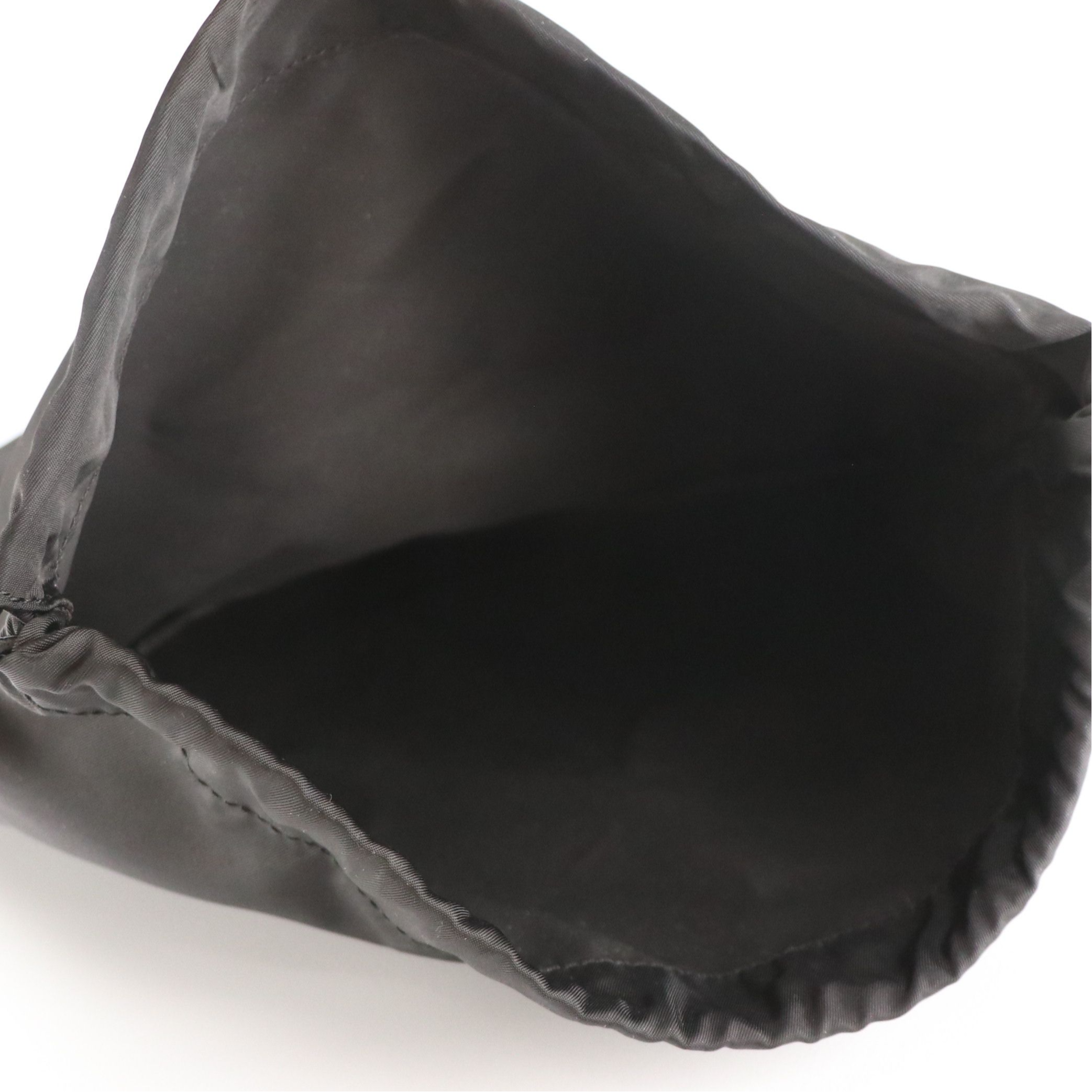 Prada Drawstring Pouch in Black Tessuto Nylon and Saffiano Leather Trim