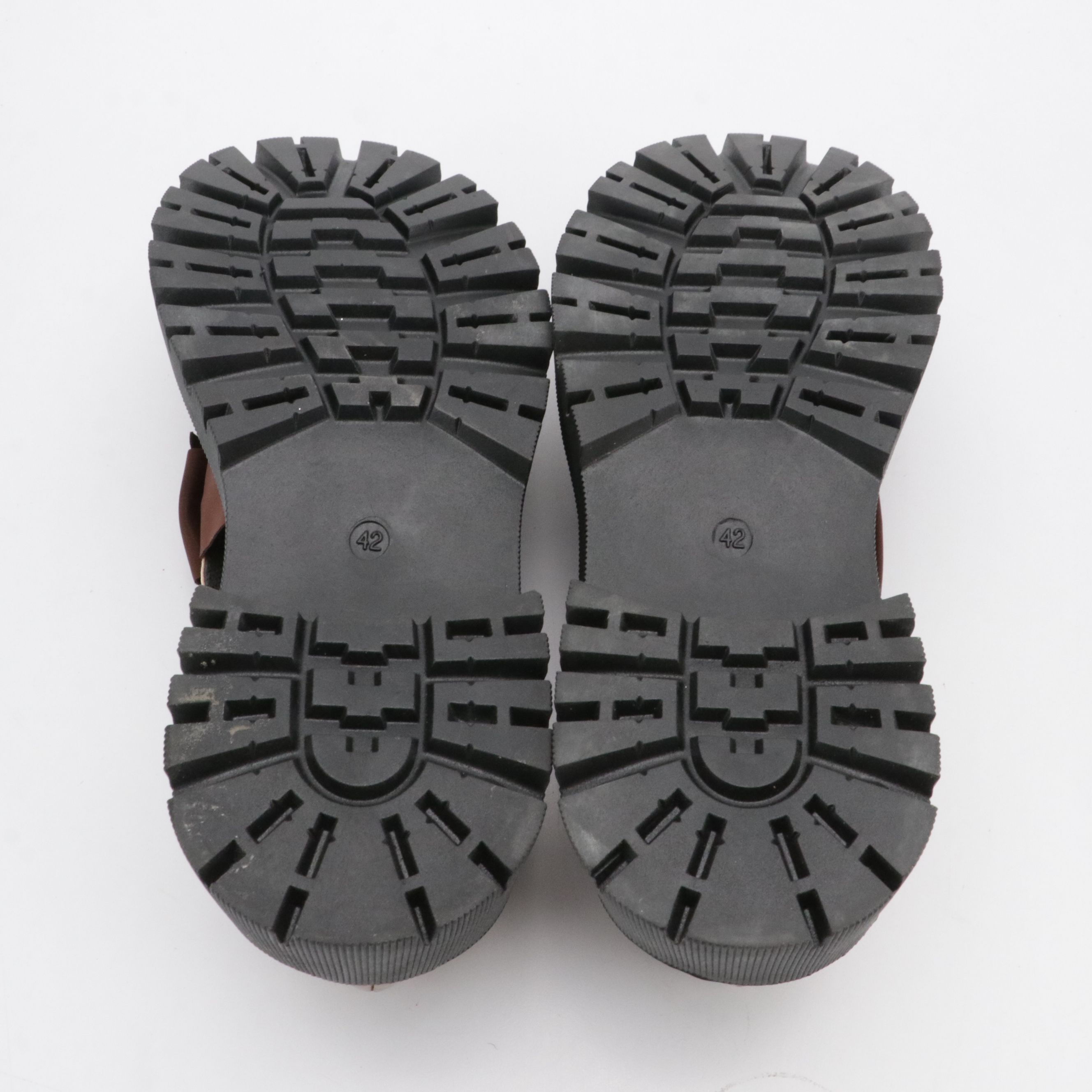 Chunky Platform Bow Loafers in Brown Faux Patent Leather