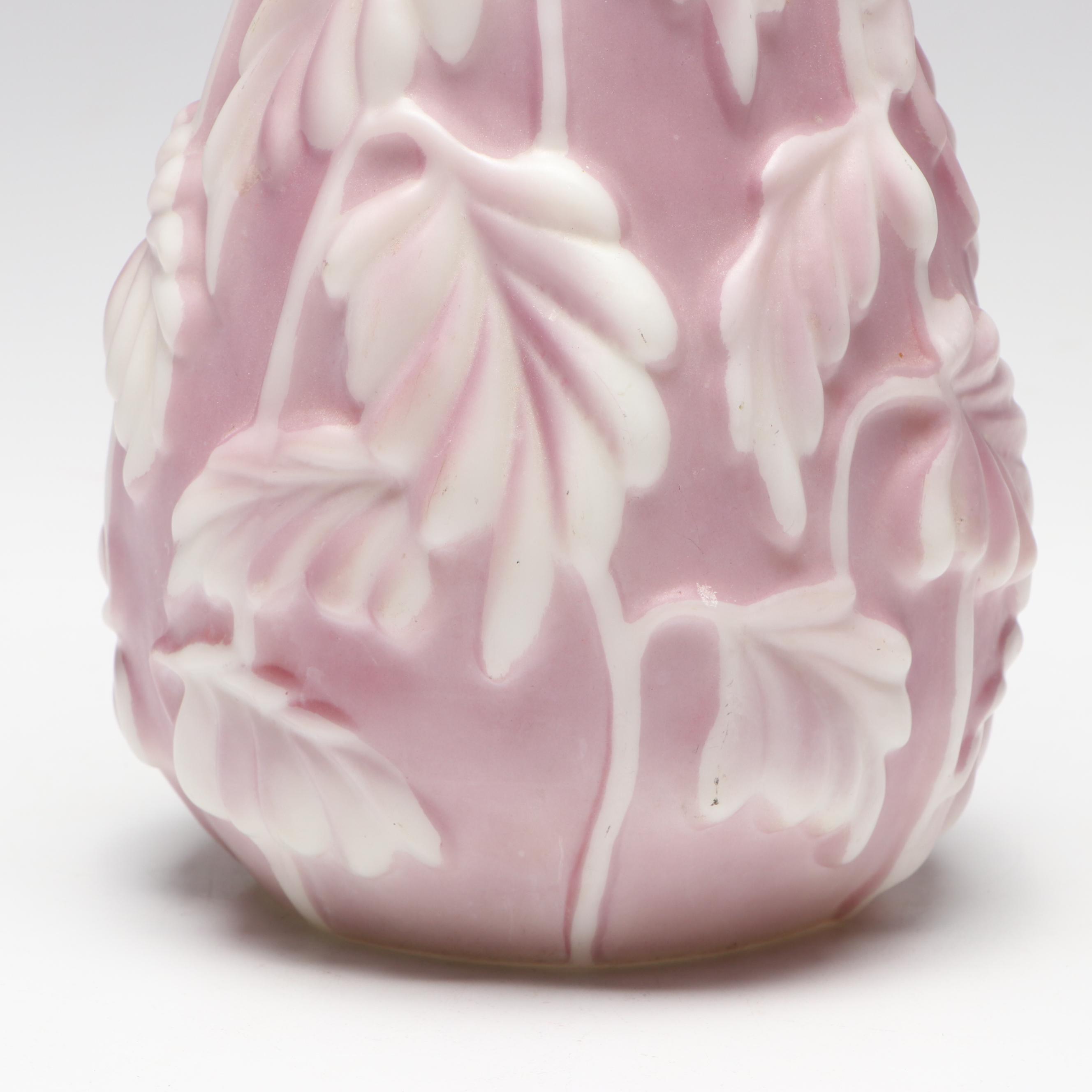 Phoenix Consolidated Glass "Philodendron" Relief Vase