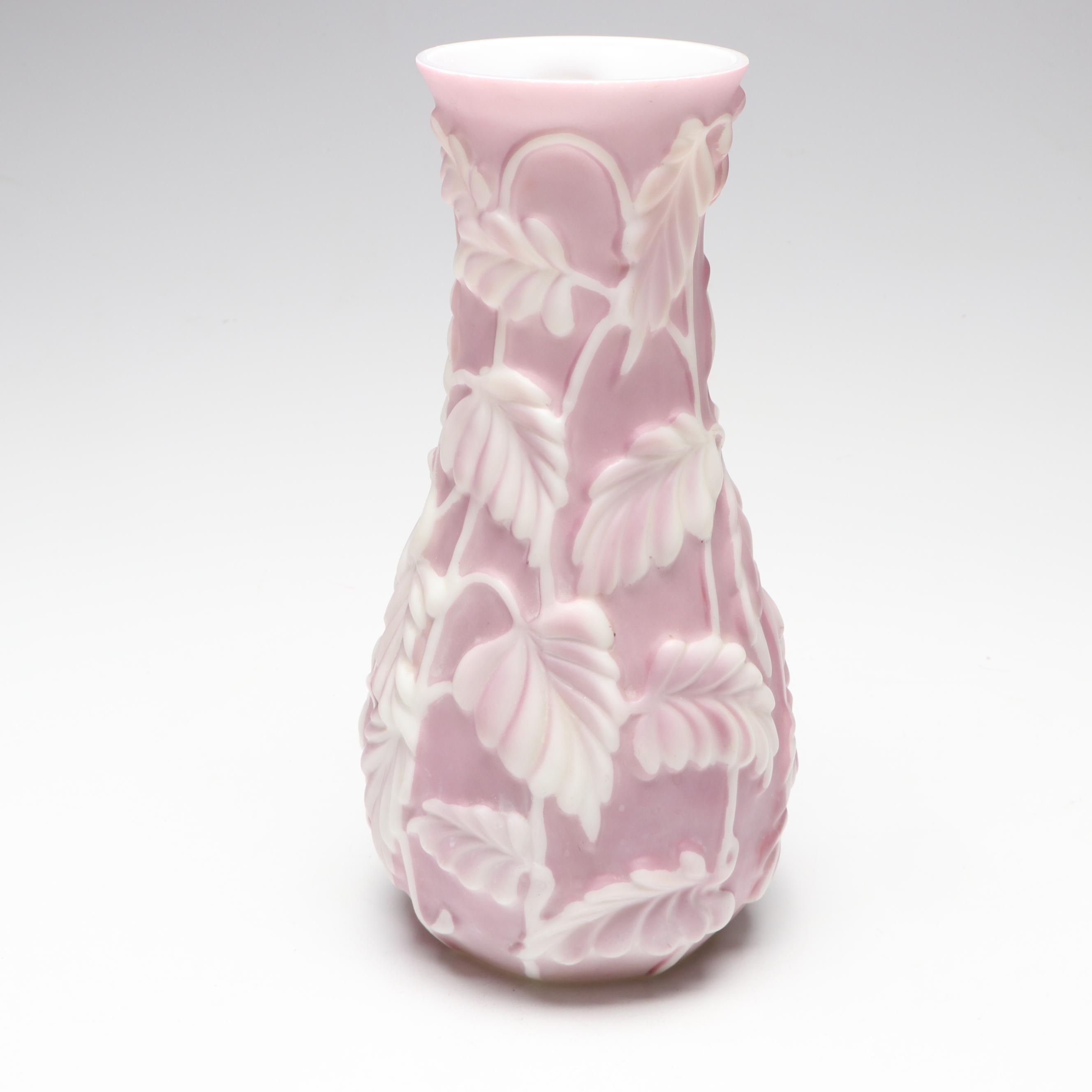 Phoenix Consolidated Glass "Philodendron" Relief Vase