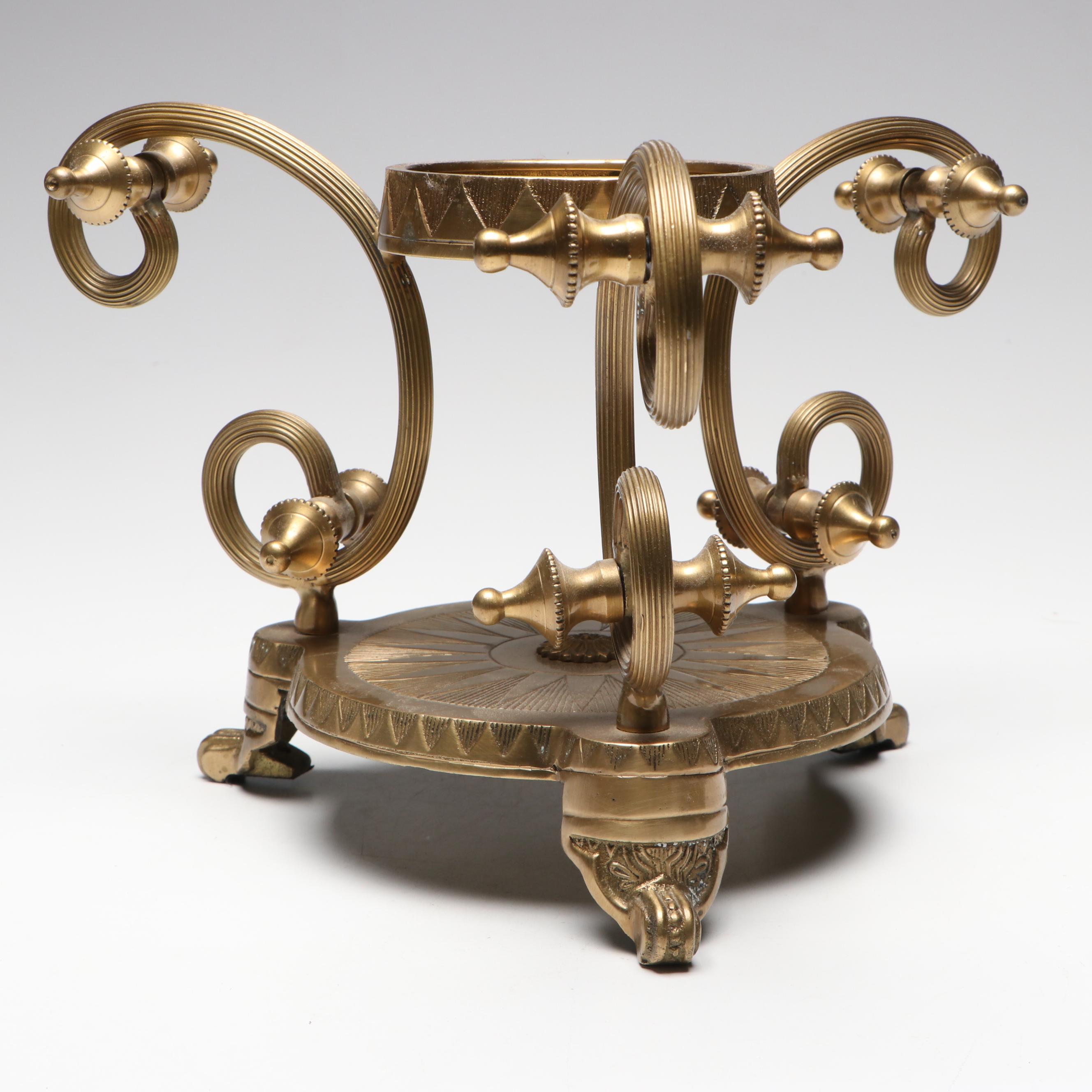 Art Nouveau Style Brass Candle Holder