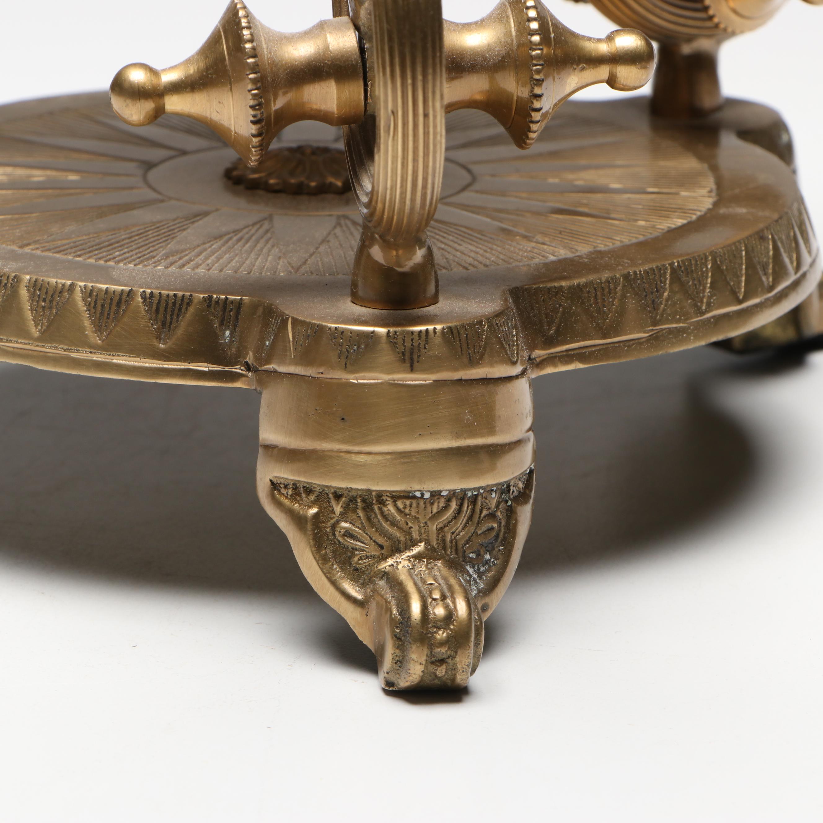 Art Nouveau Style Brass Candle Holder