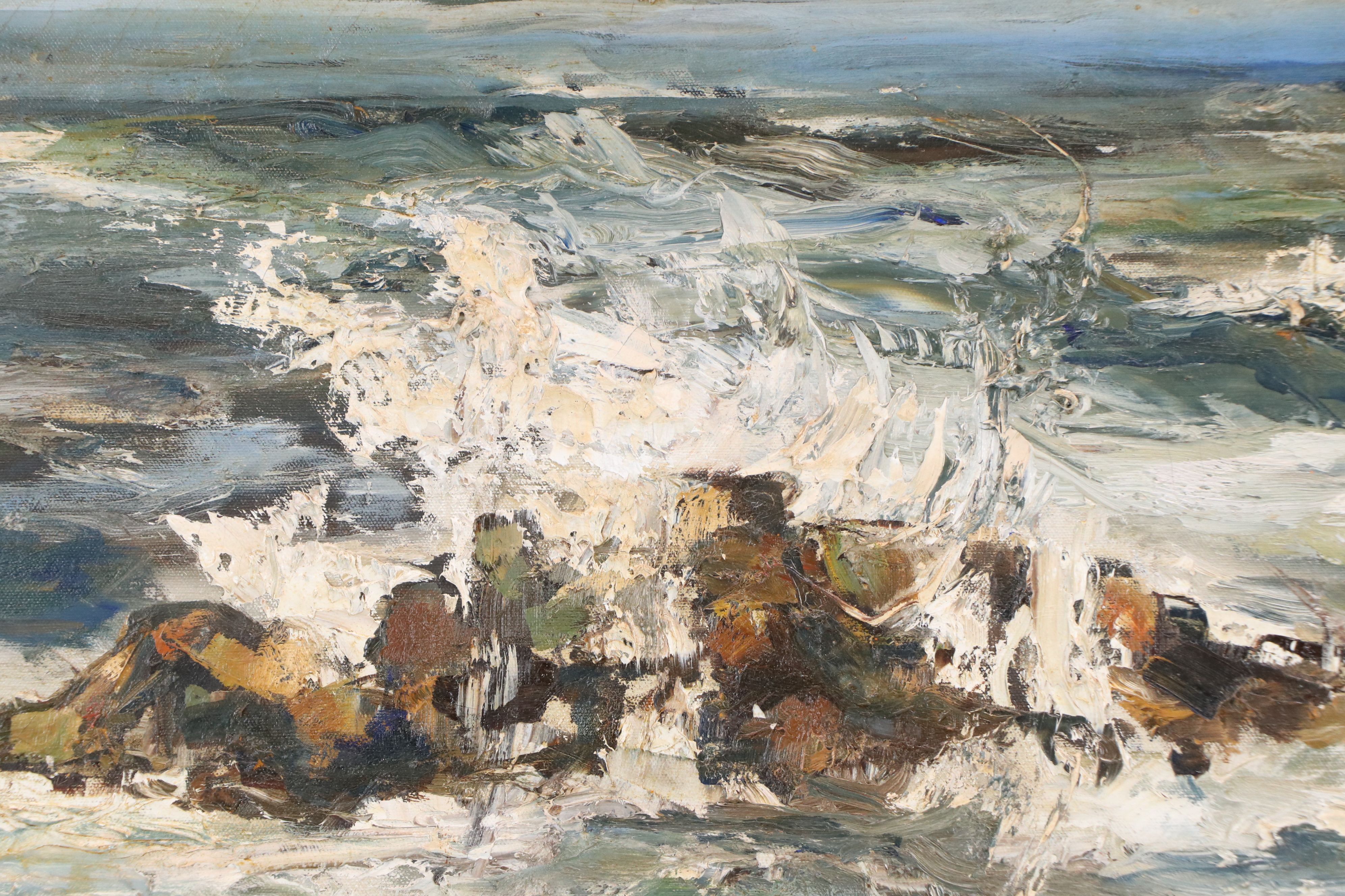Attributed to James King Seascape Oil Painting, 1967