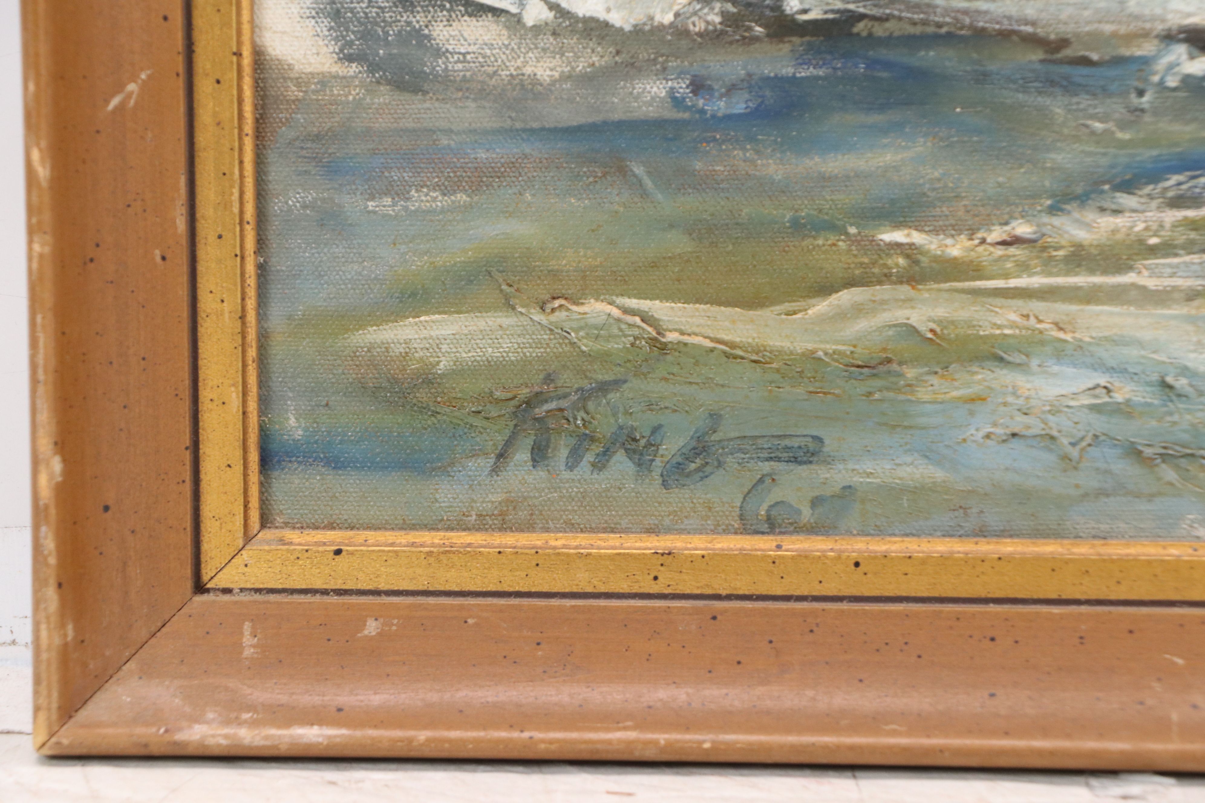 Attributed to James King Seascape Oil Painting, 1967