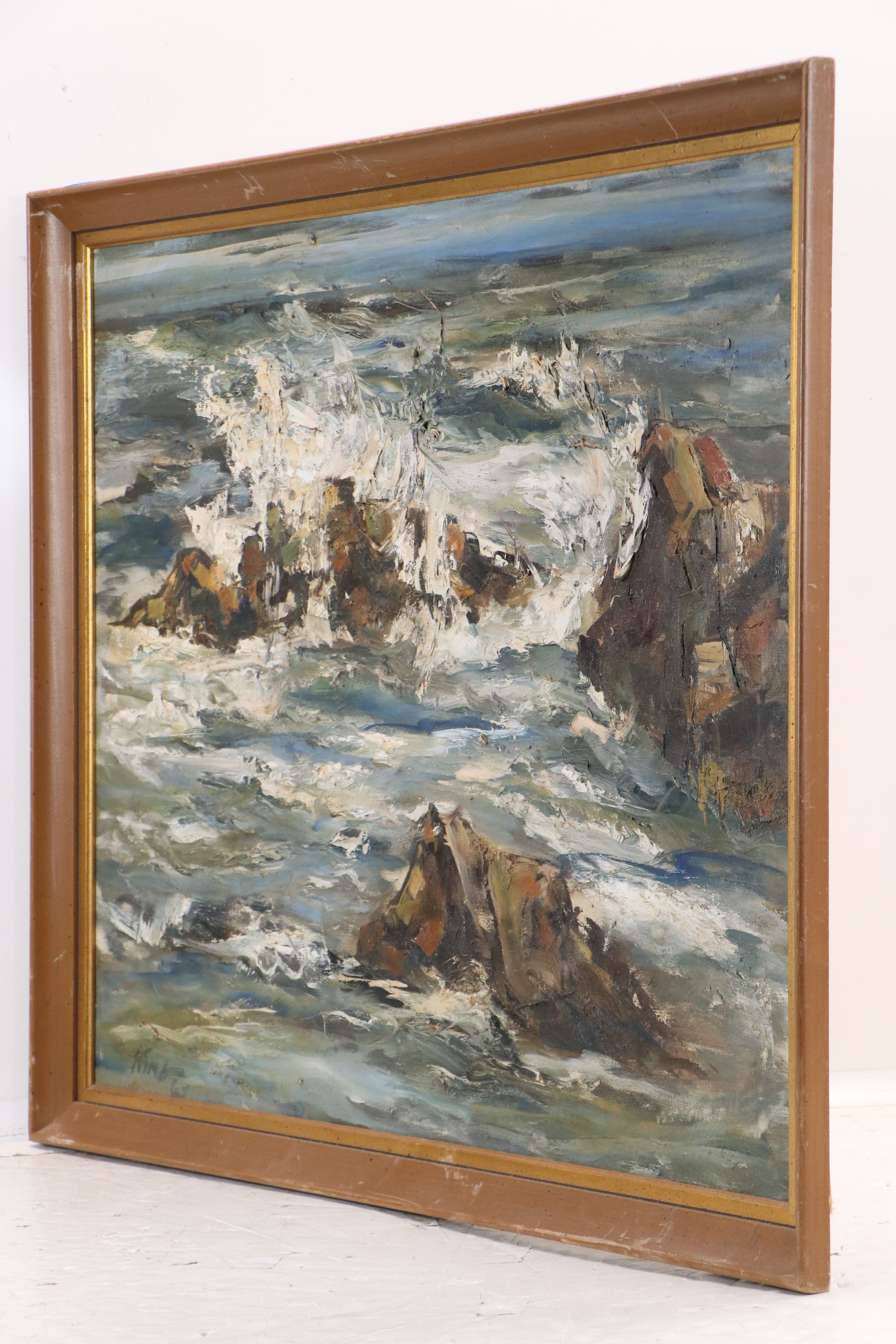 Attributed to James King Seascape Oil Painting, 1967