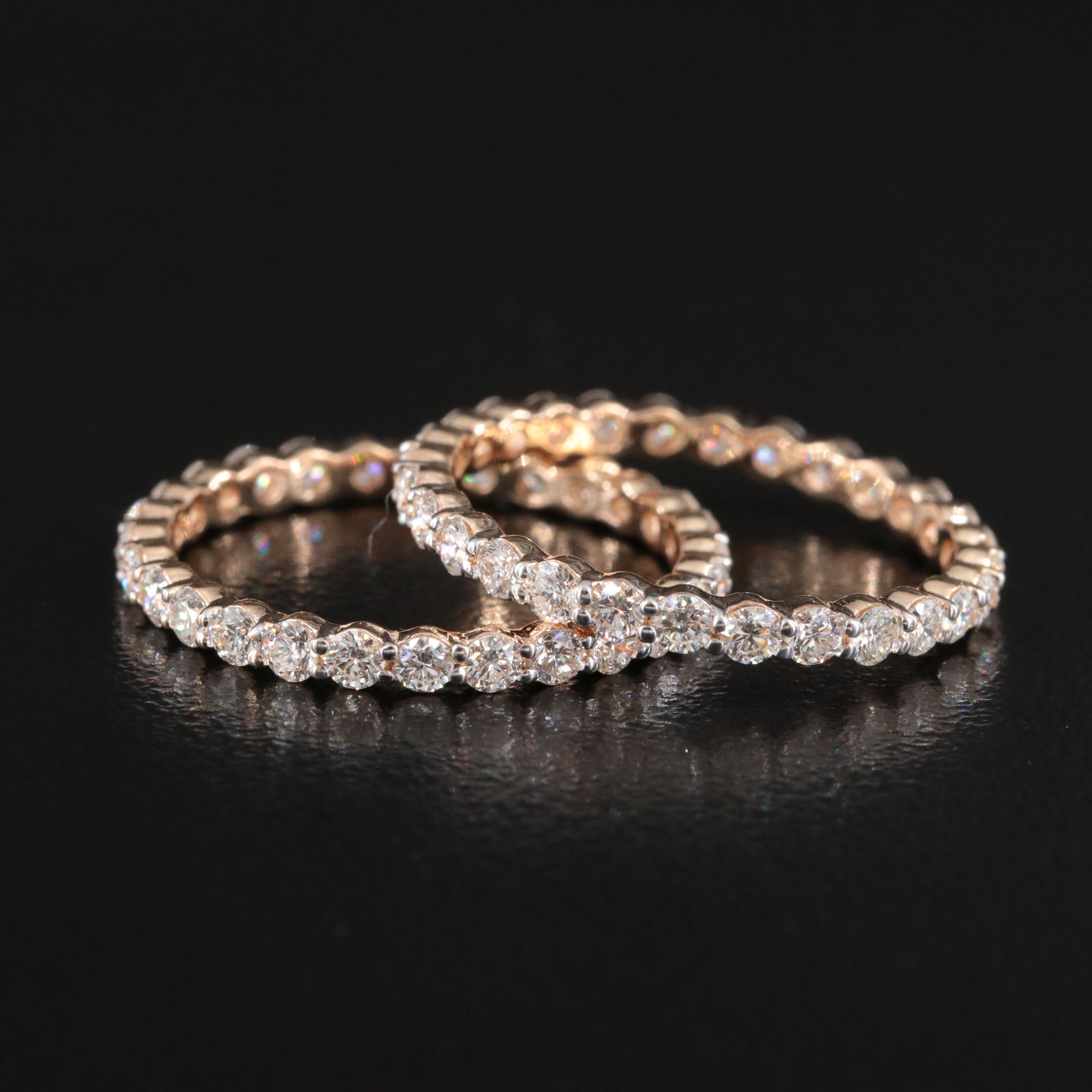 14K 1.38 CTW Diamond Stacking Eternity Bands