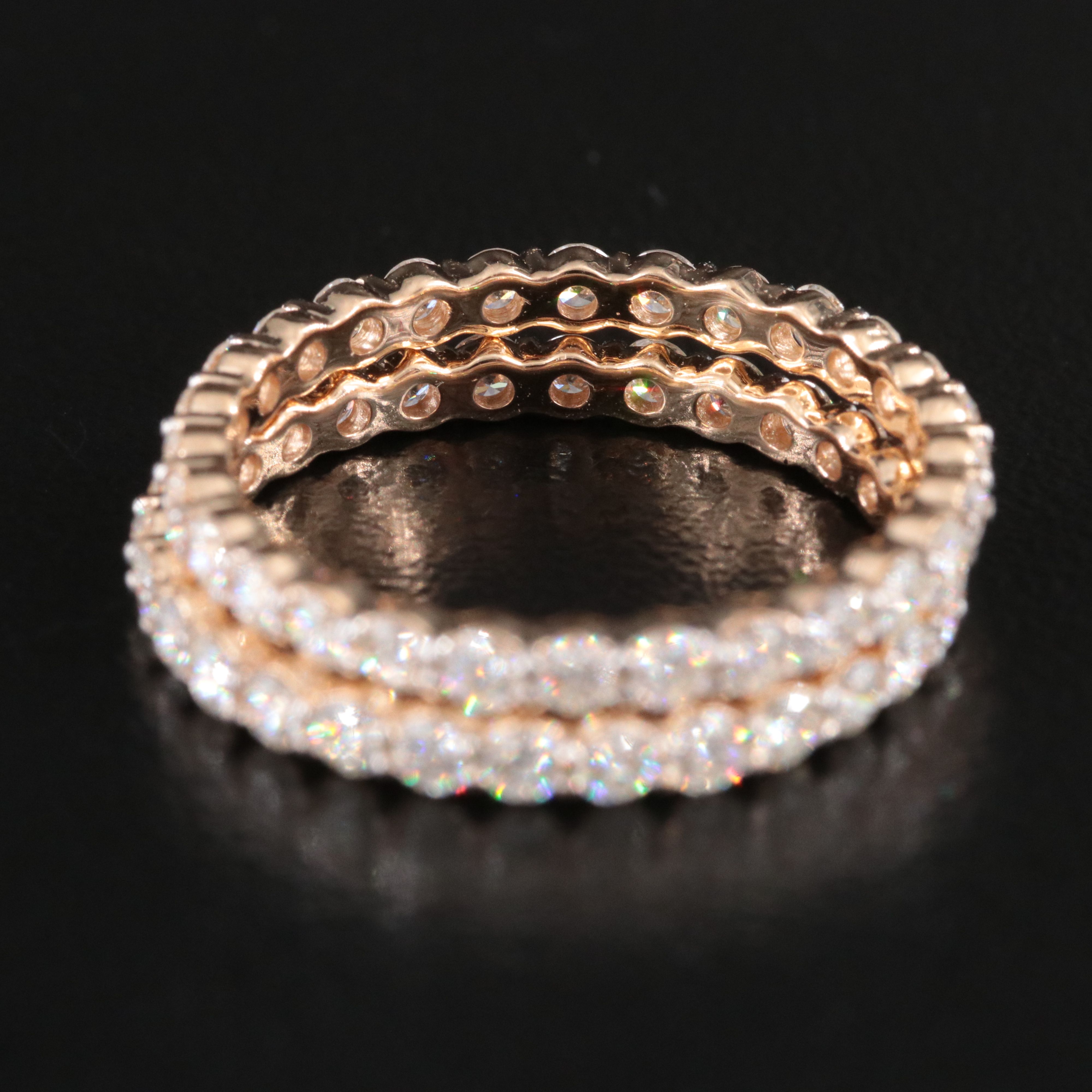 14K 1.38 CTW Diamond Stacking Eternity Bands