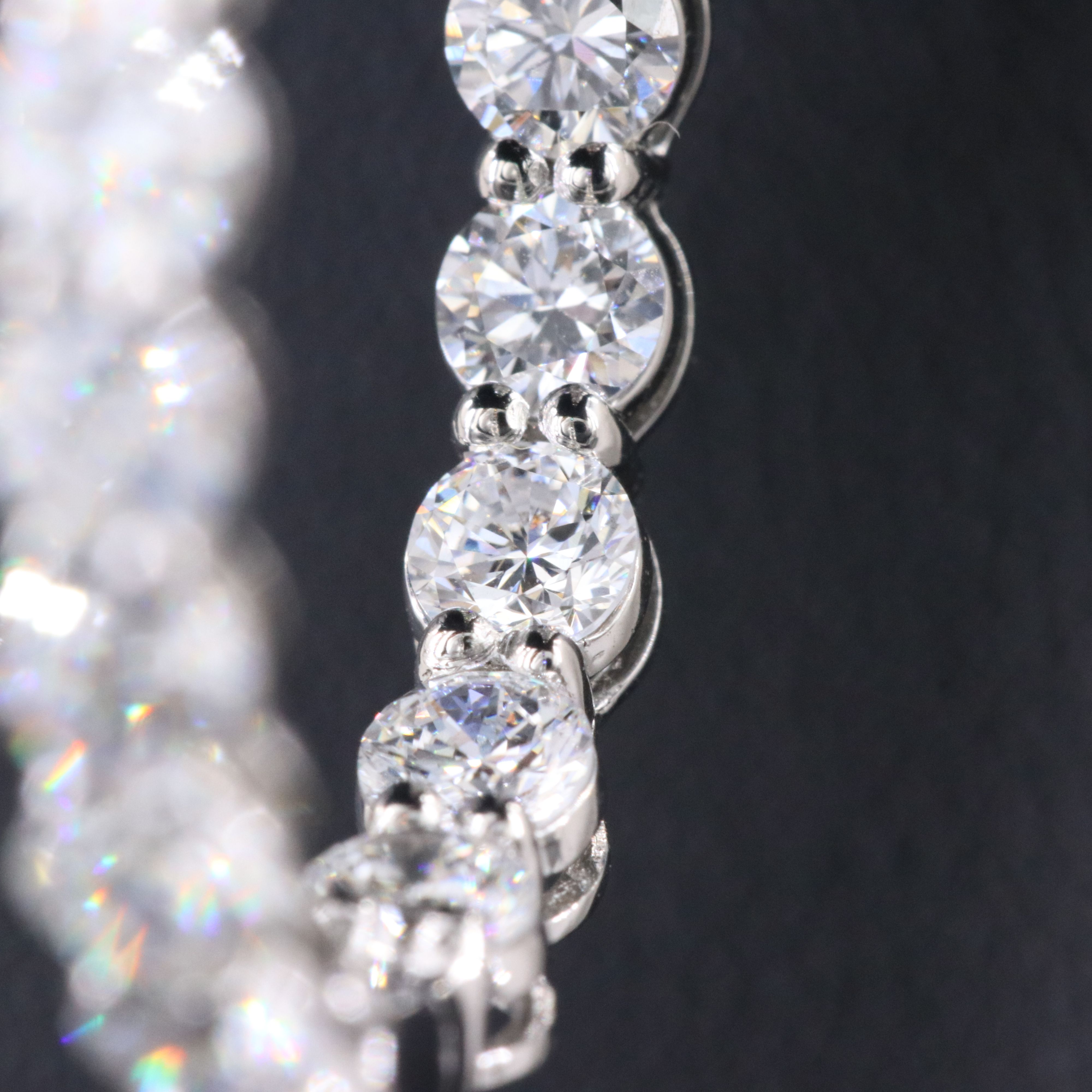 Platinum 4.44 CTW Lab Grown Diamond Inside-Out Hoop Earrings