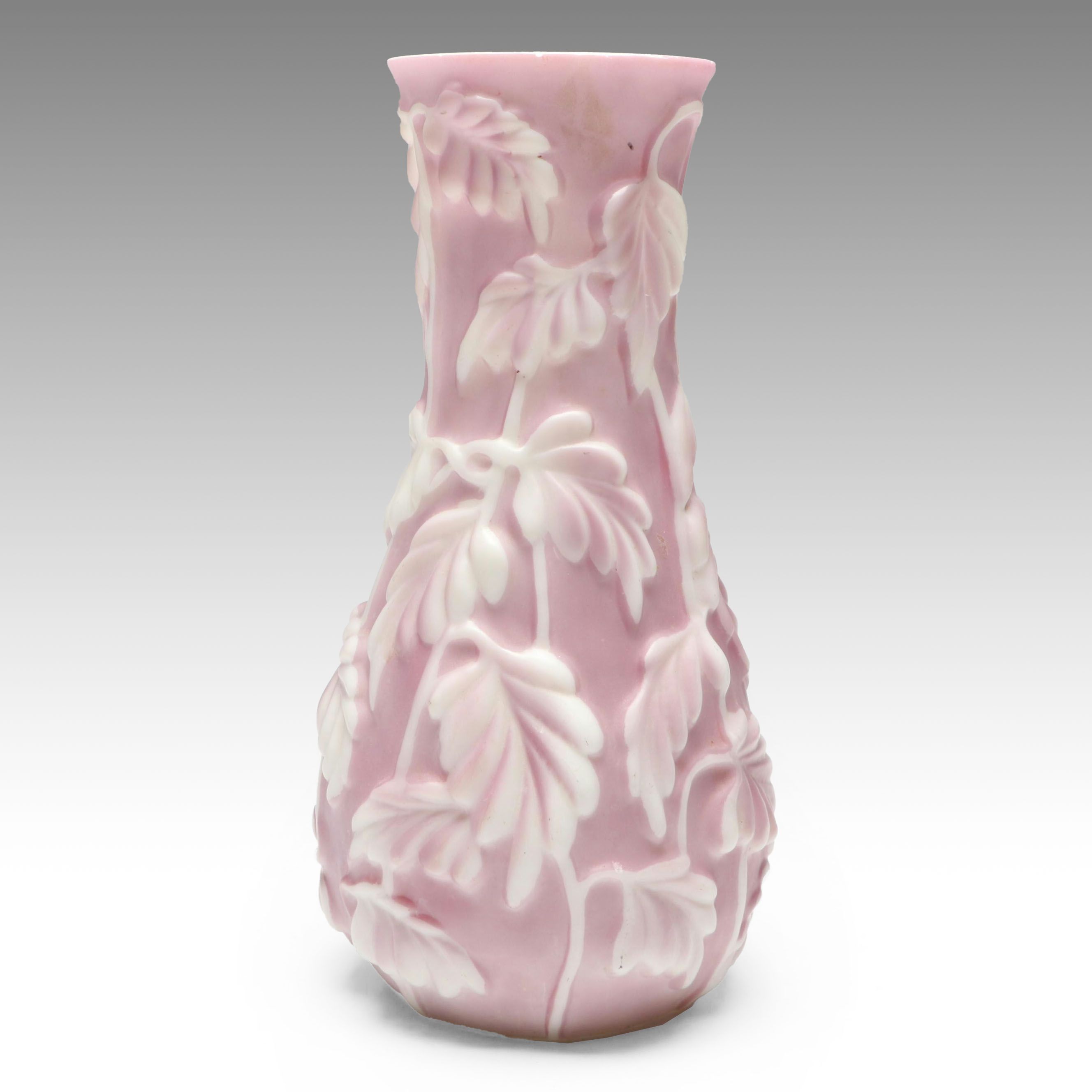 Phoenix Consolidated Glass "Philodendron" Relief Vase