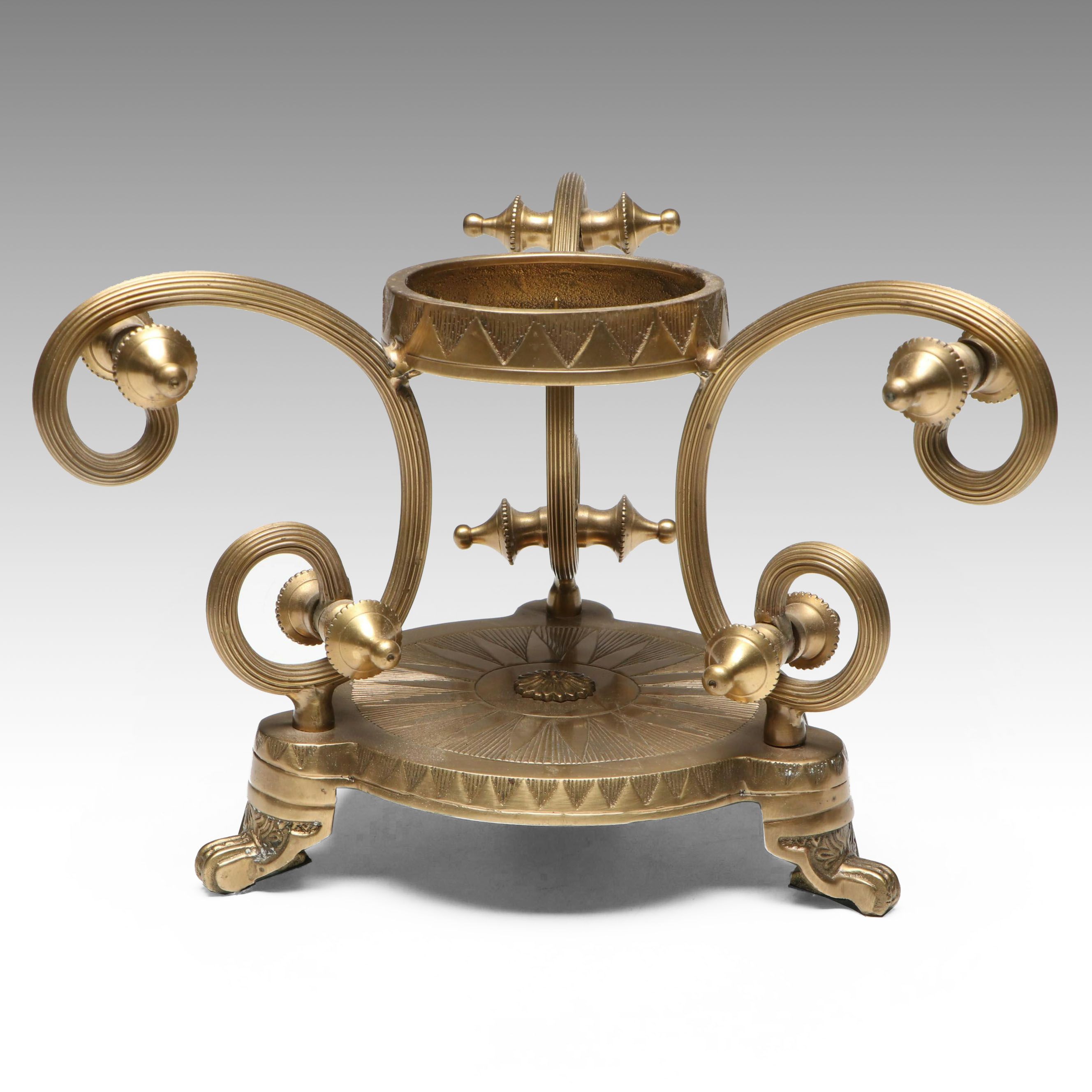 Art Nouveau Style Brass Candle Holder