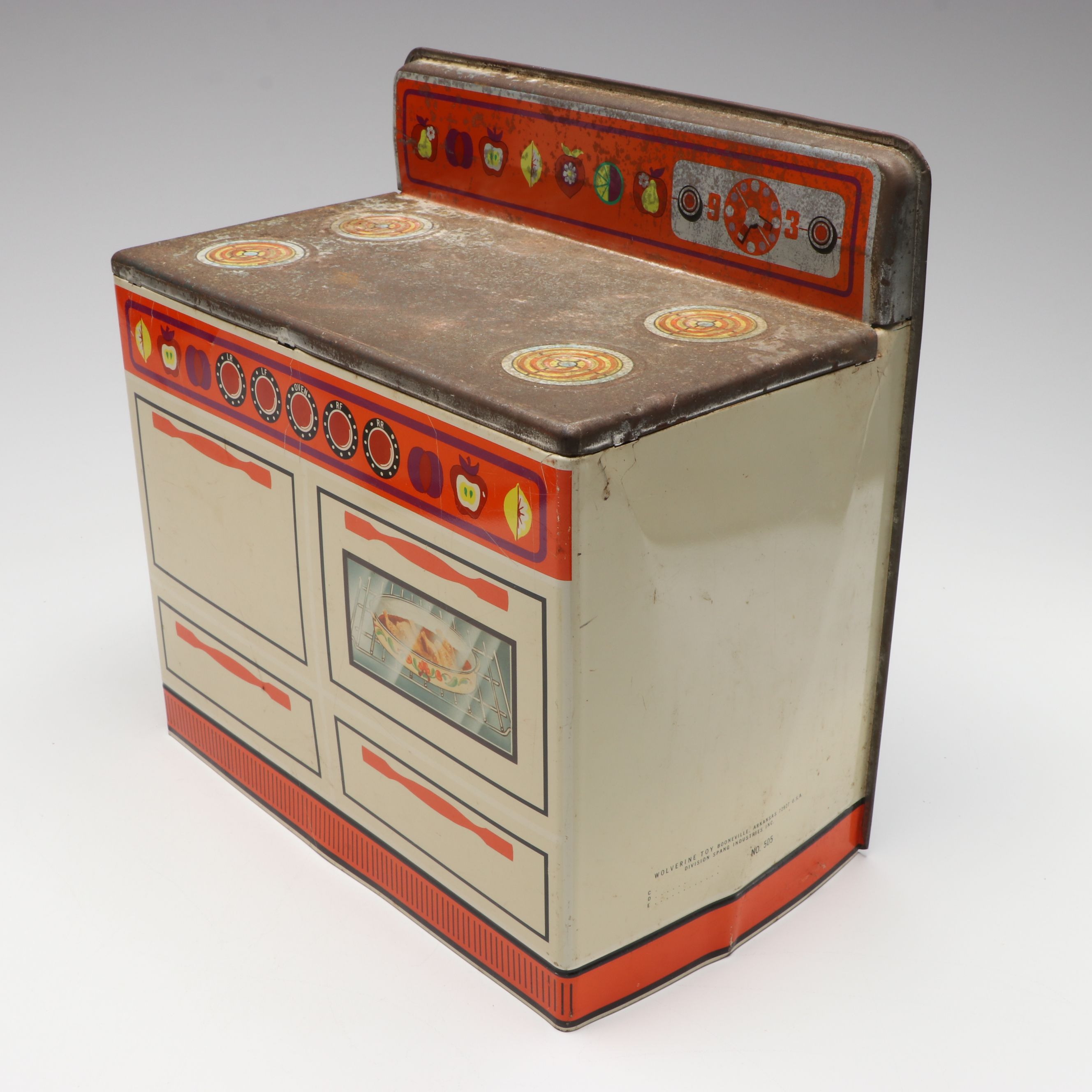 Wolverine Toys Tin Lithograph Oven, Sink and Refrigerator, Mid-Century