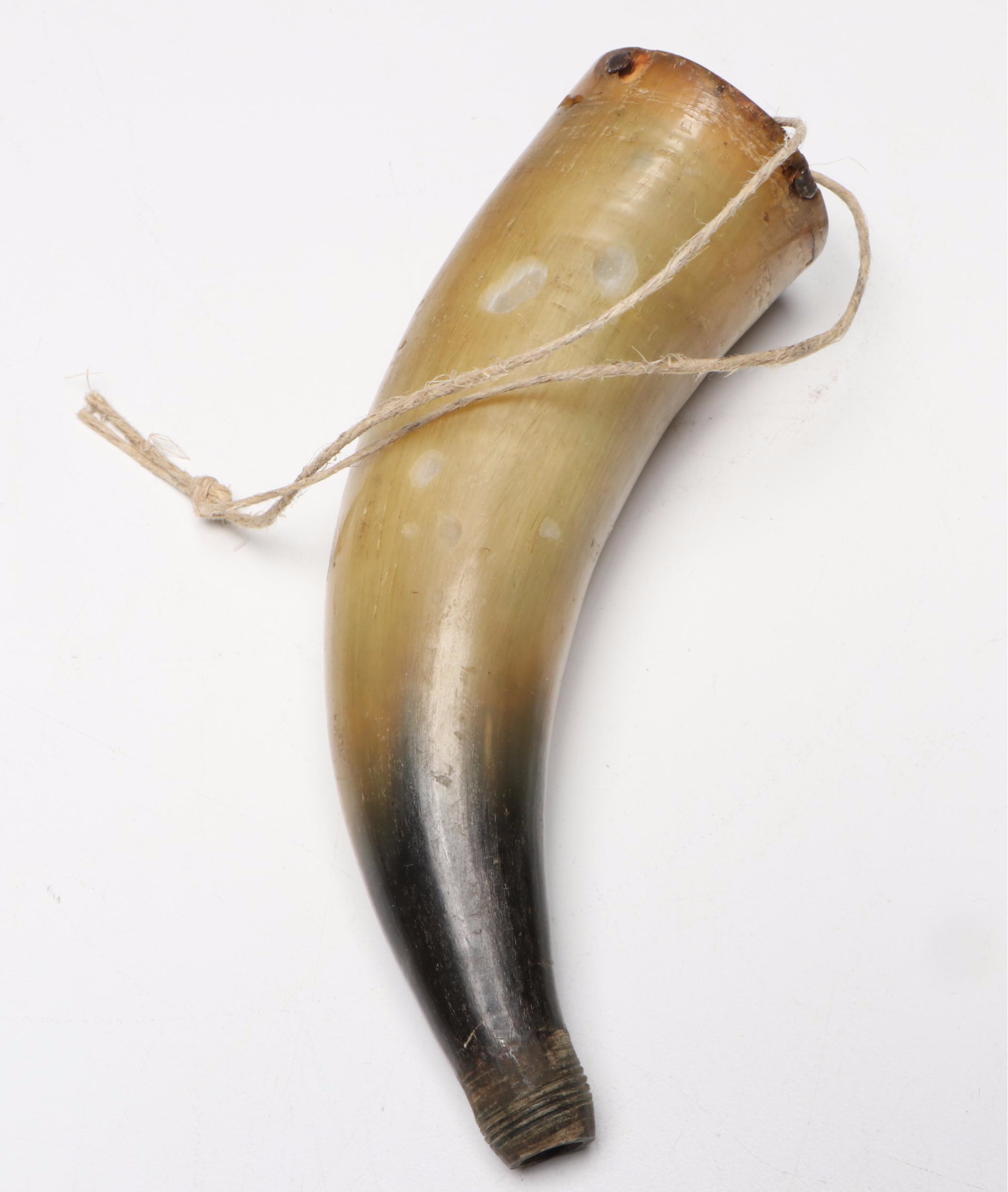 Antique Polished Horn Powder Flasks