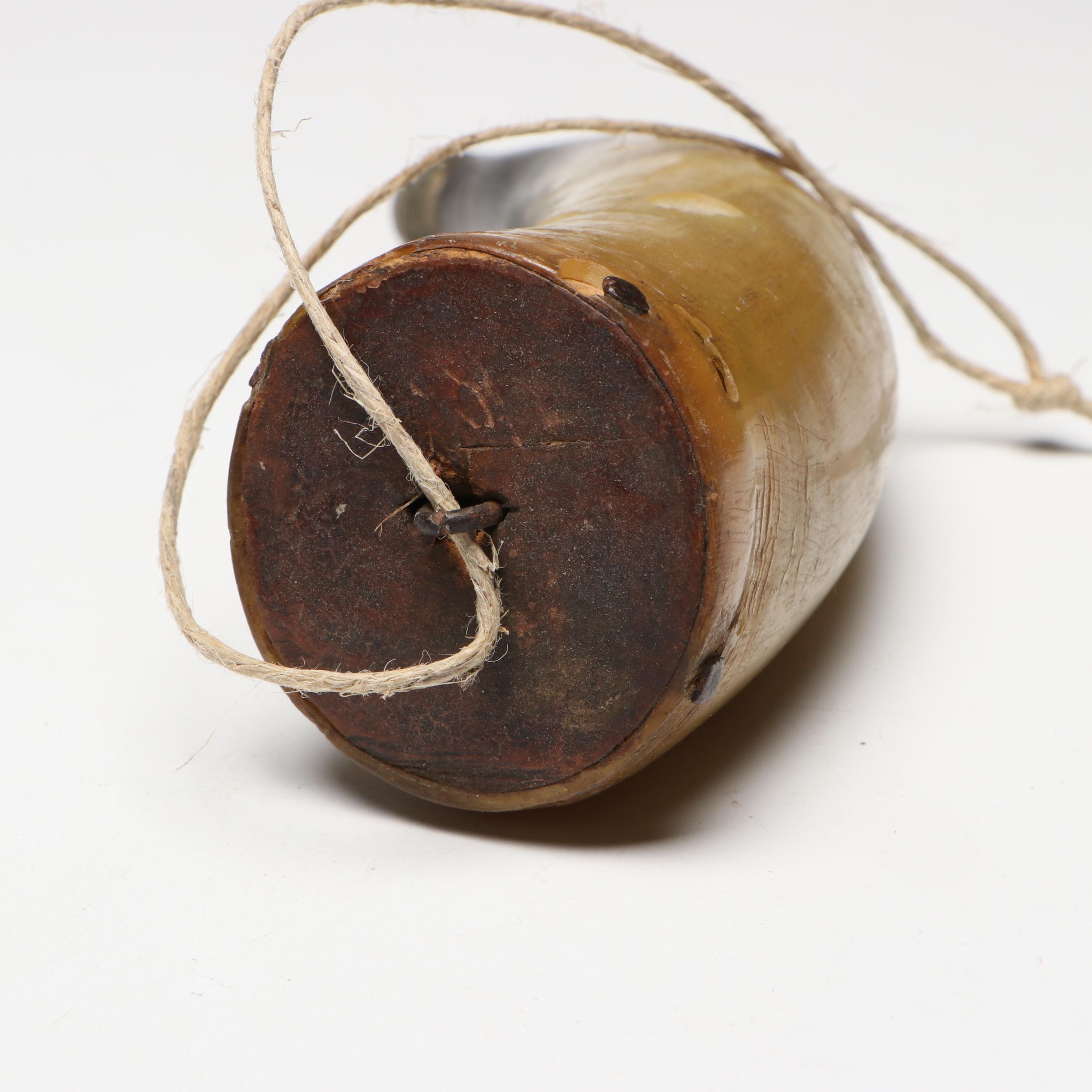 Antique Polished Horn Powder Flasks