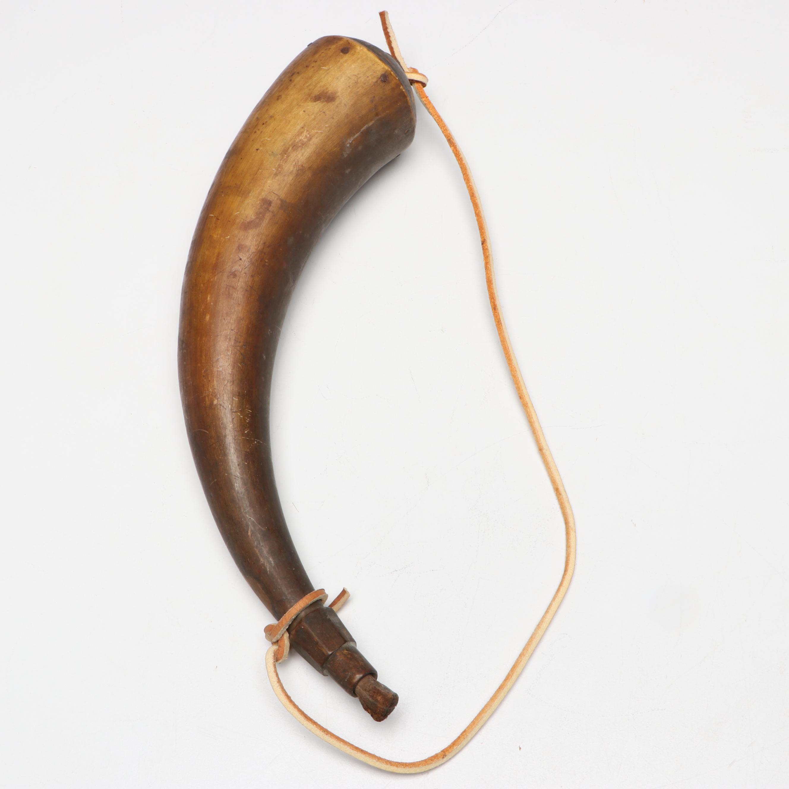 Antique Polished Horn Powder Flasks