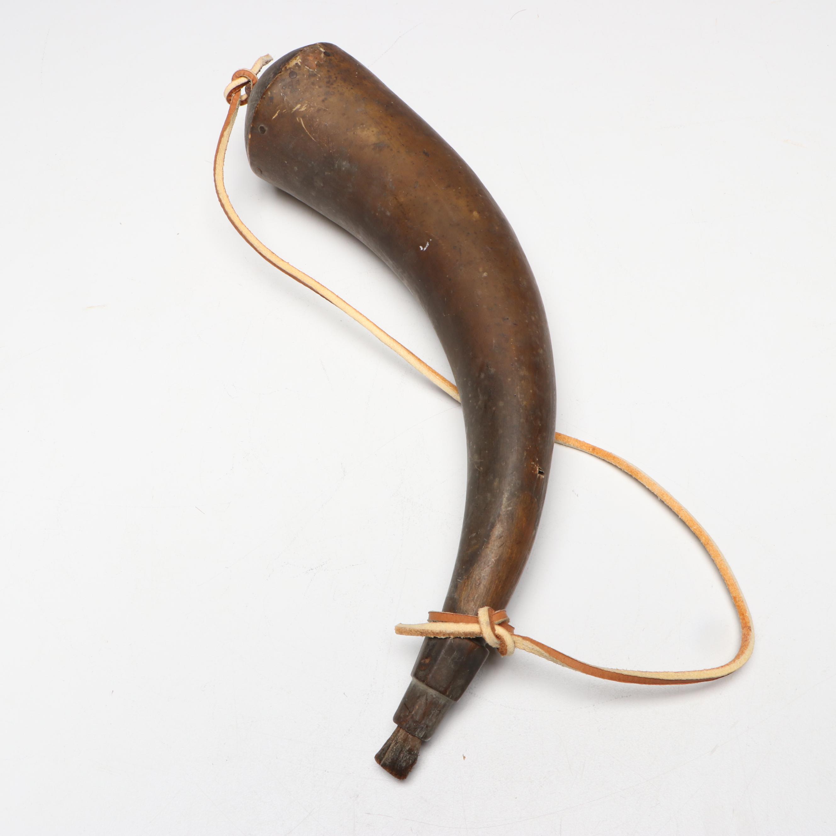 Antique Polished Horn Powder Flasks