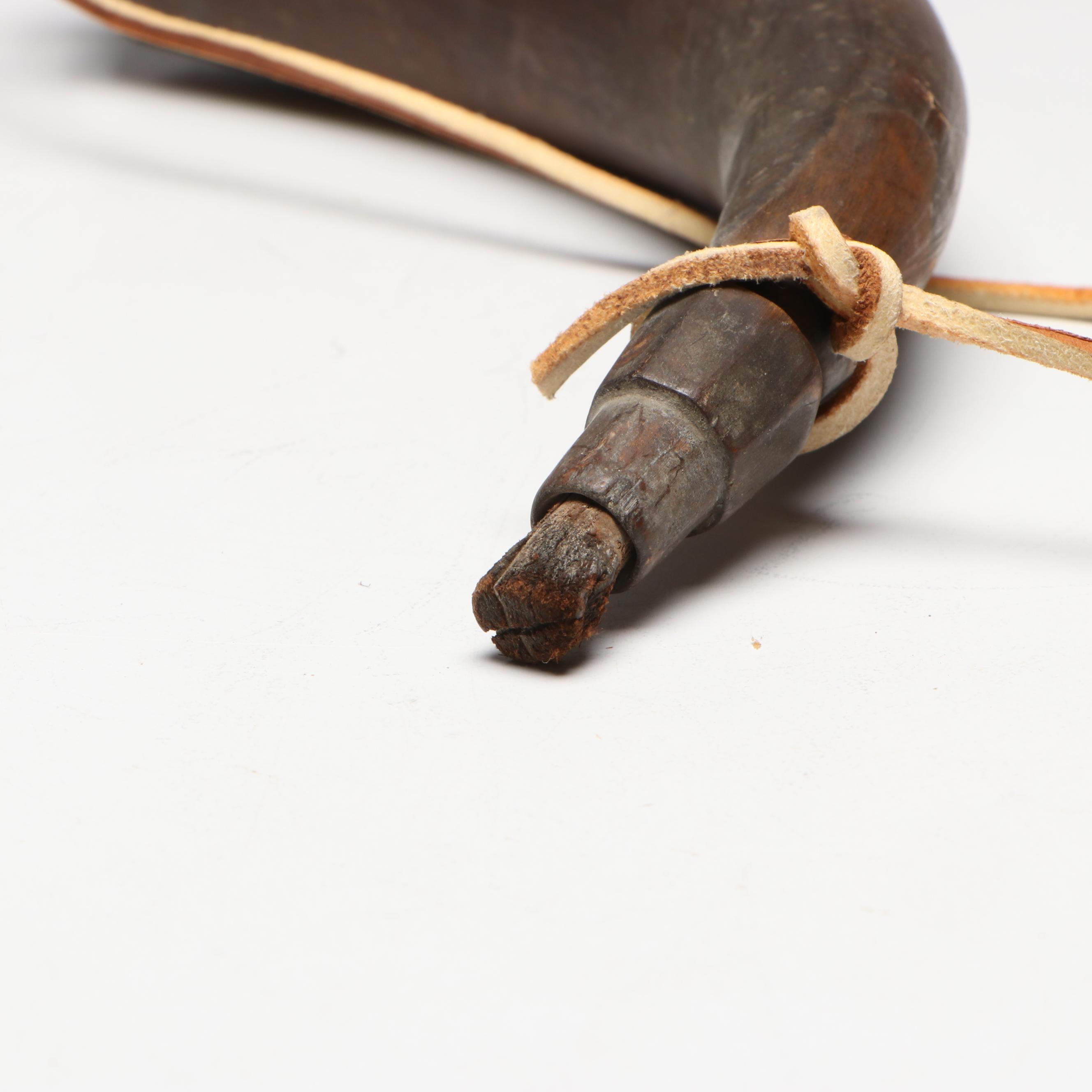 Antique Polished Horn Powder Flasks