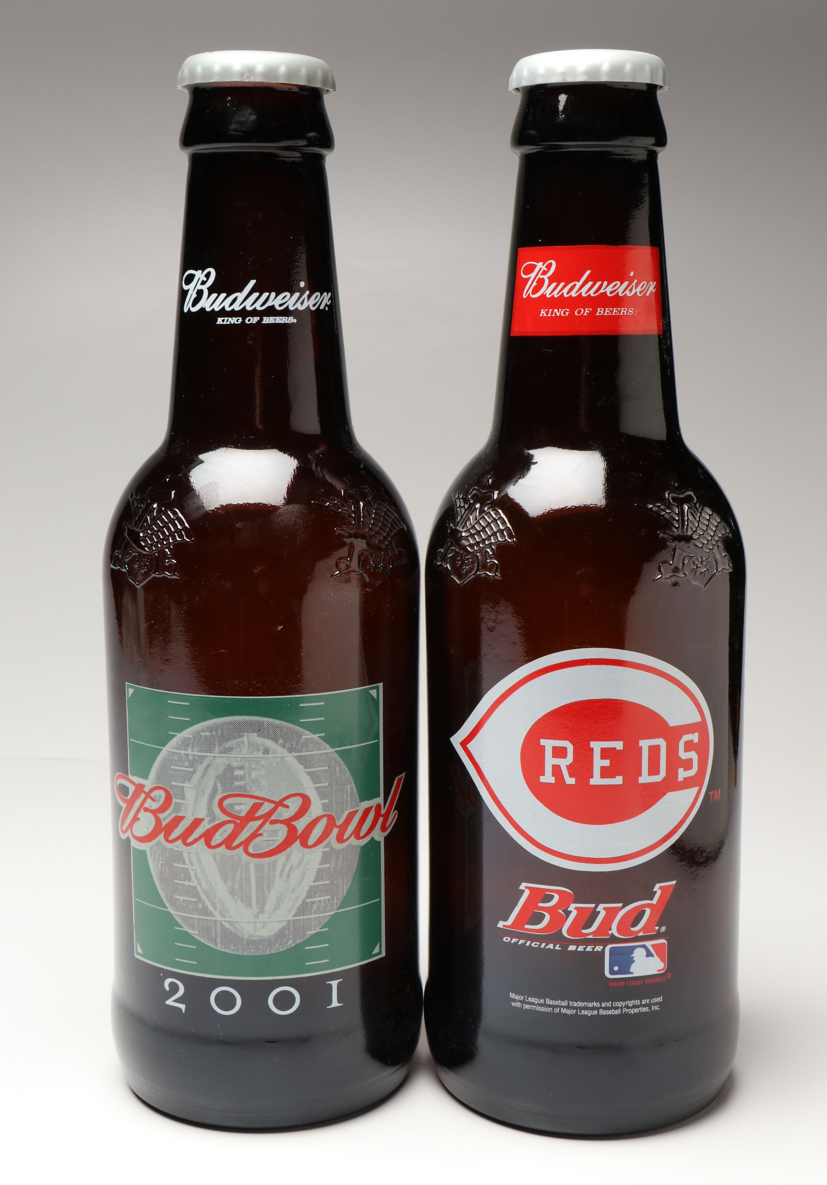 Oversize Reds Budwiser Glass Beer Bottles