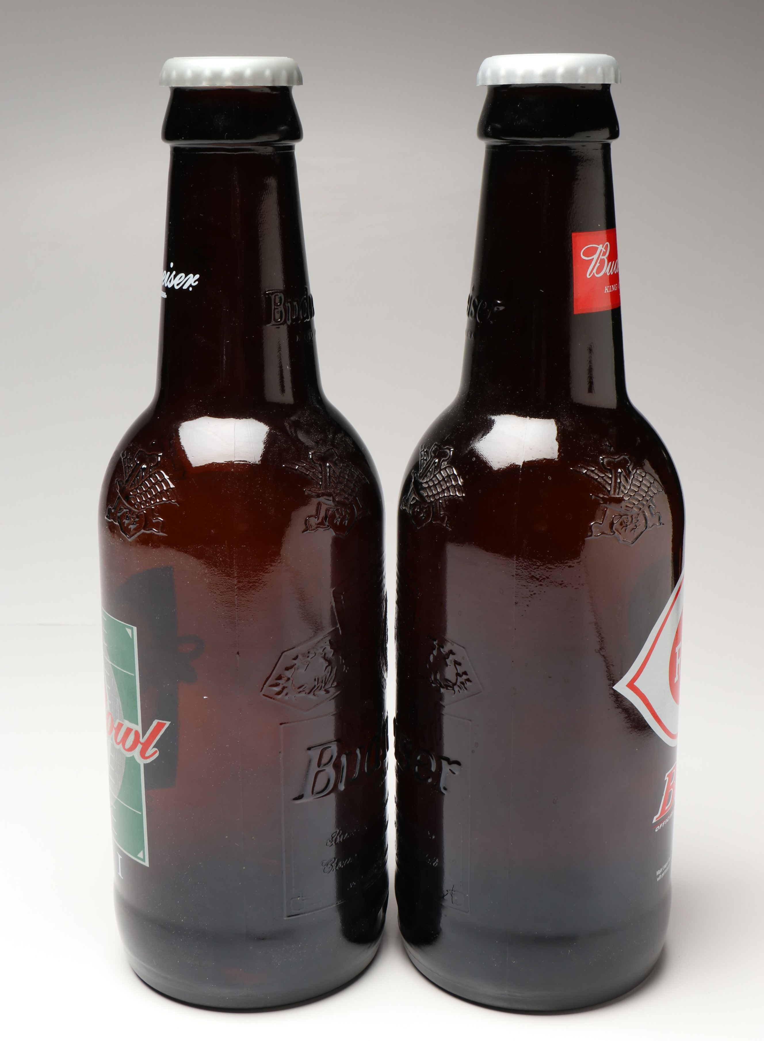 Oversize Reds Budwiser Glass Beer Bottles