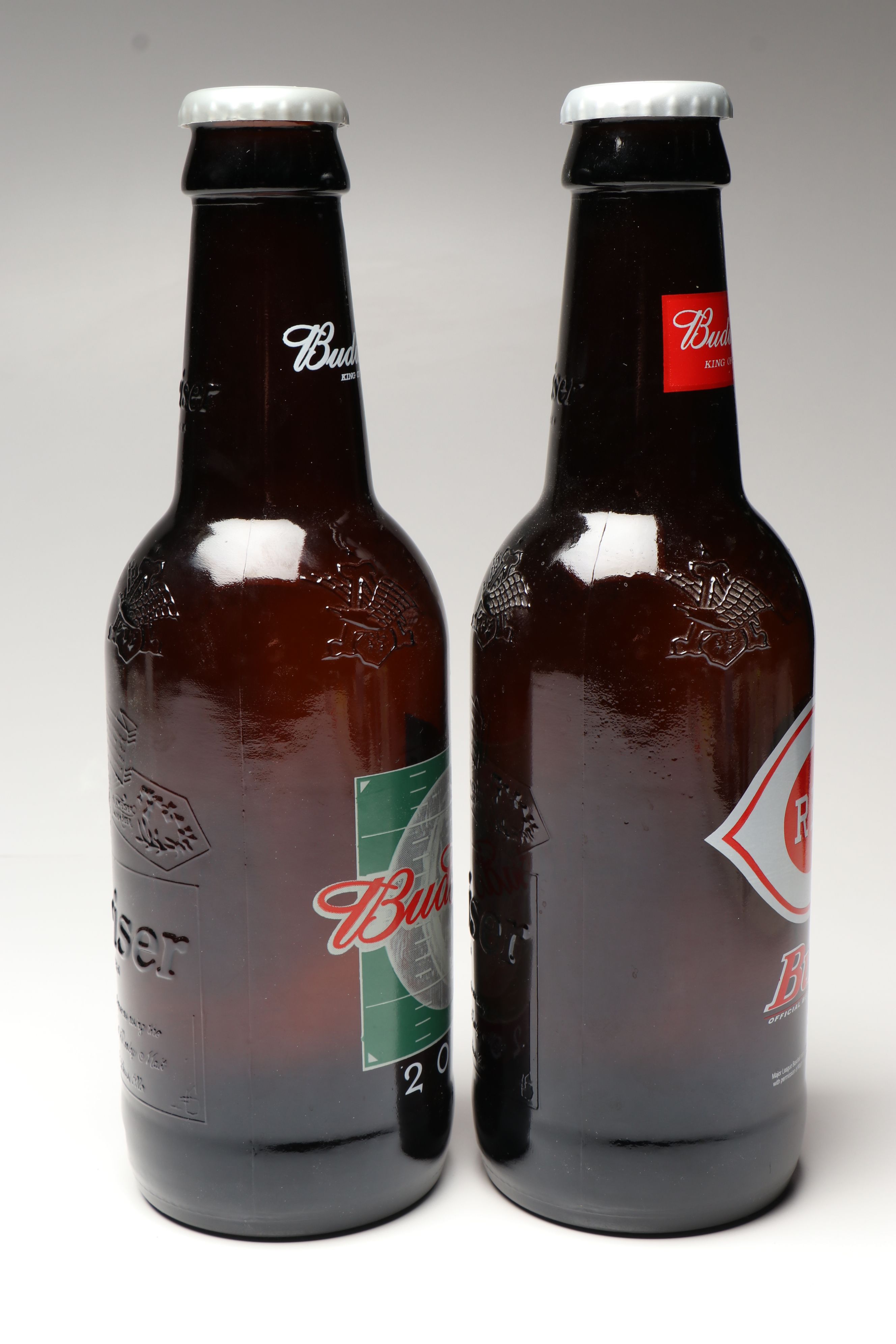 Oversize Reds Budwiser Glass Beer Bottles