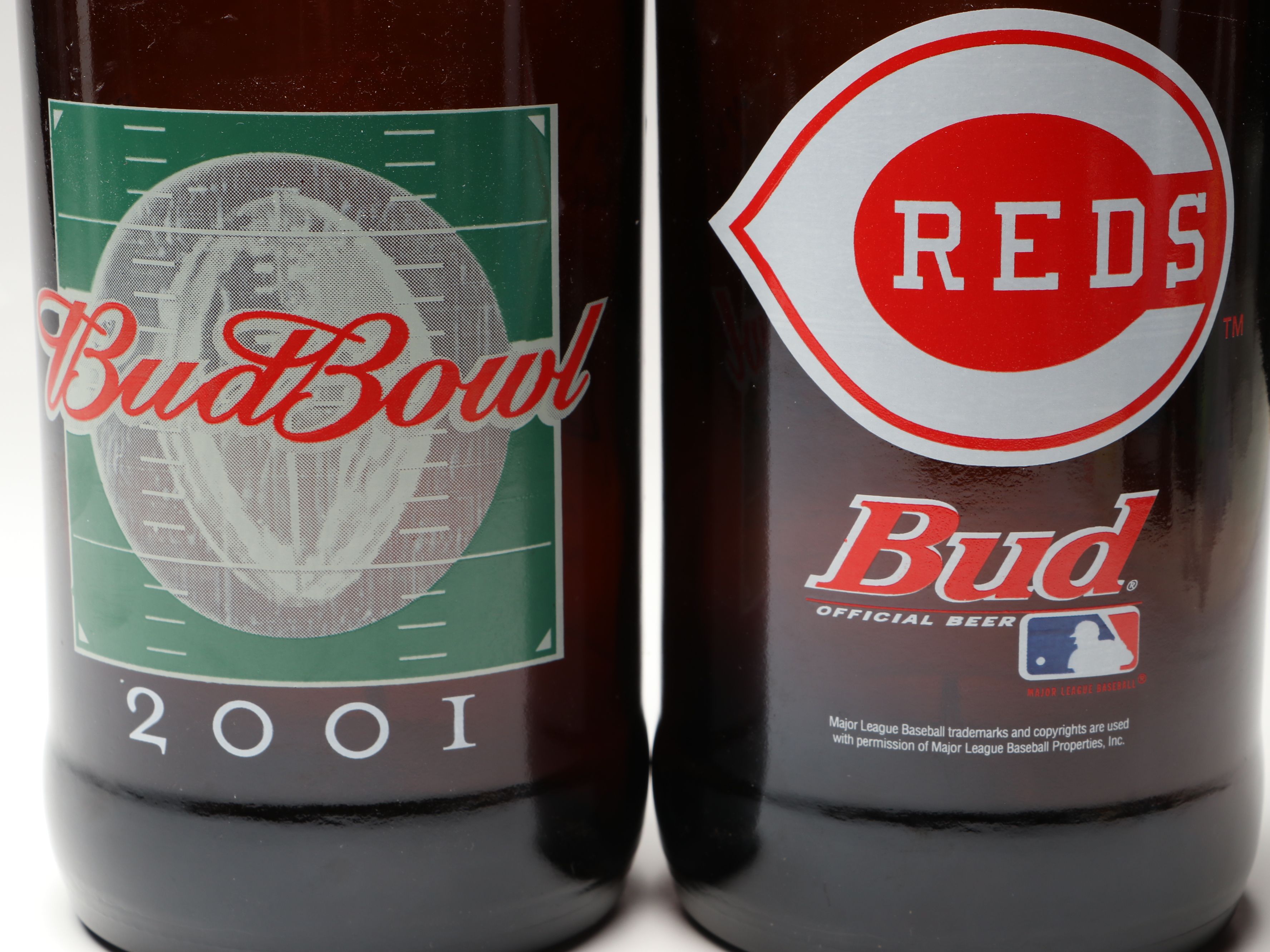 Oversize Reds Budwiser Glass Beer Bottles