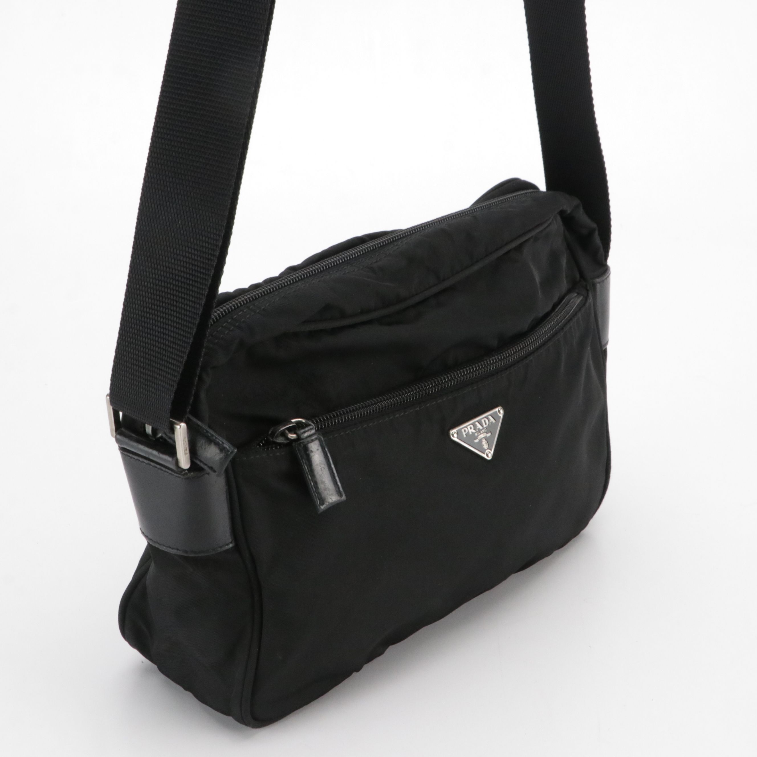Prada Crossbody Bag in Black Tessuto Nylon and Leather