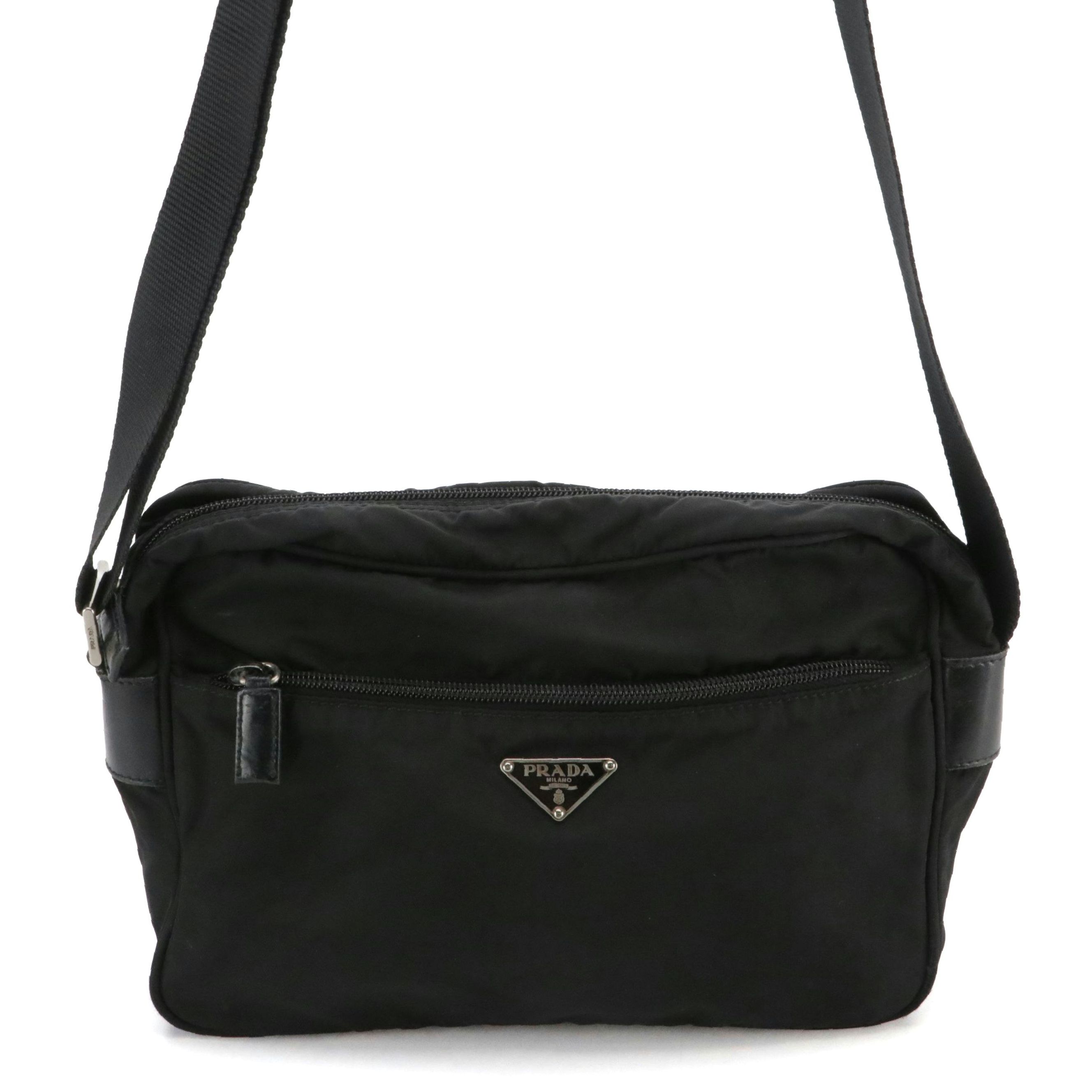 Prada Crossbody Bag in Black Tessuto Nylon and Leather