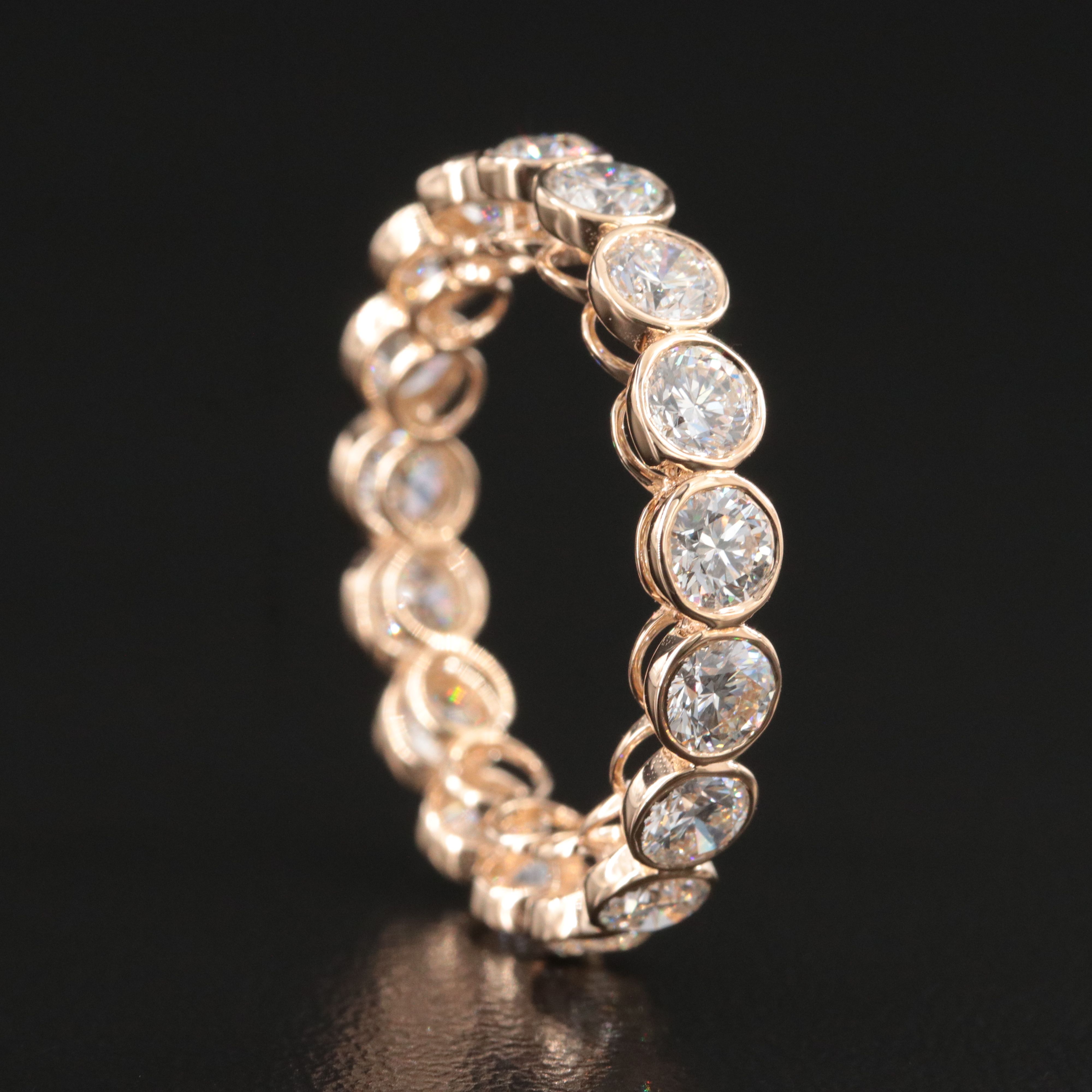 14K 2.96 CTW Diamond Eternity Band with GIA Report