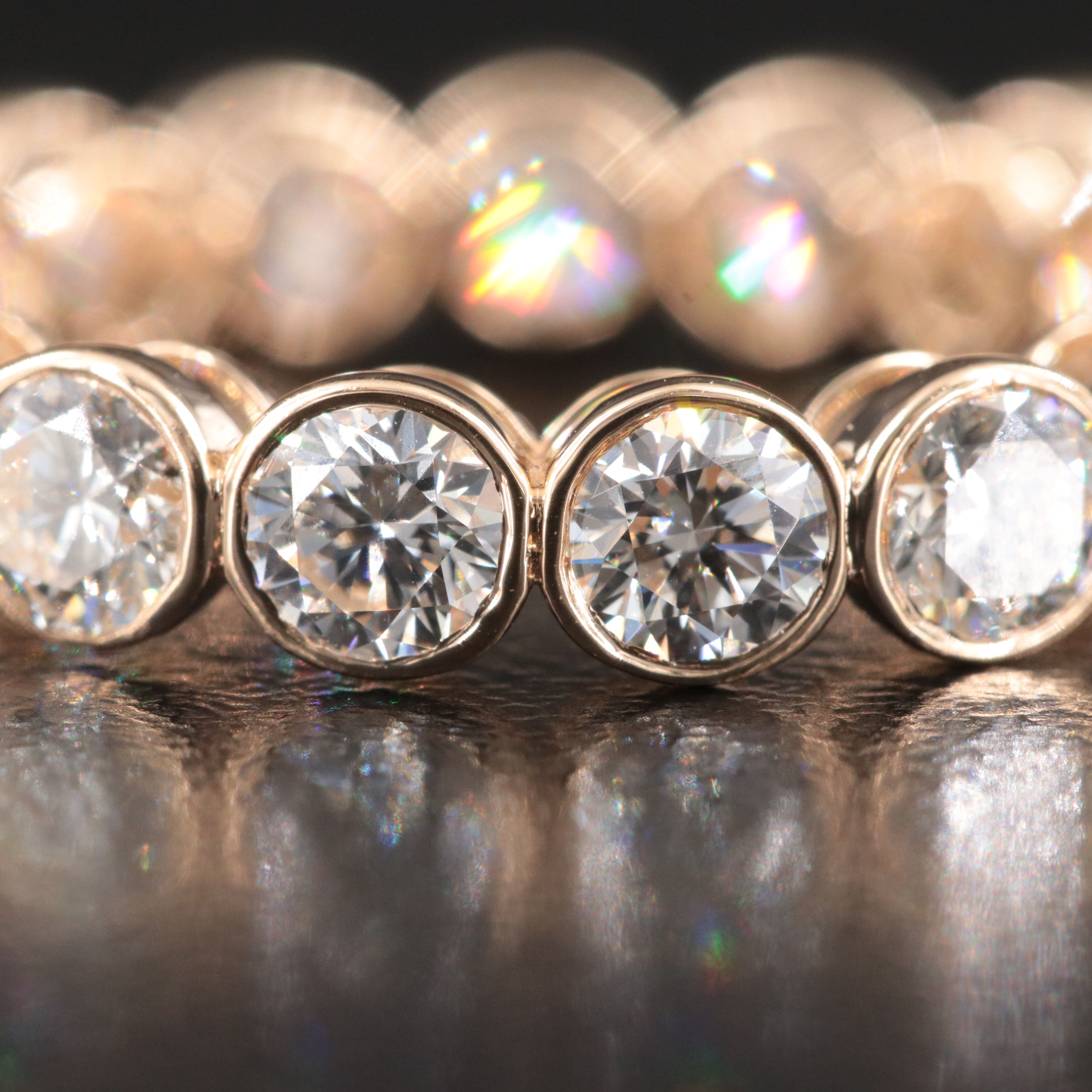 14K 2.96 CTW Diamond Eternity Band with GIA Report