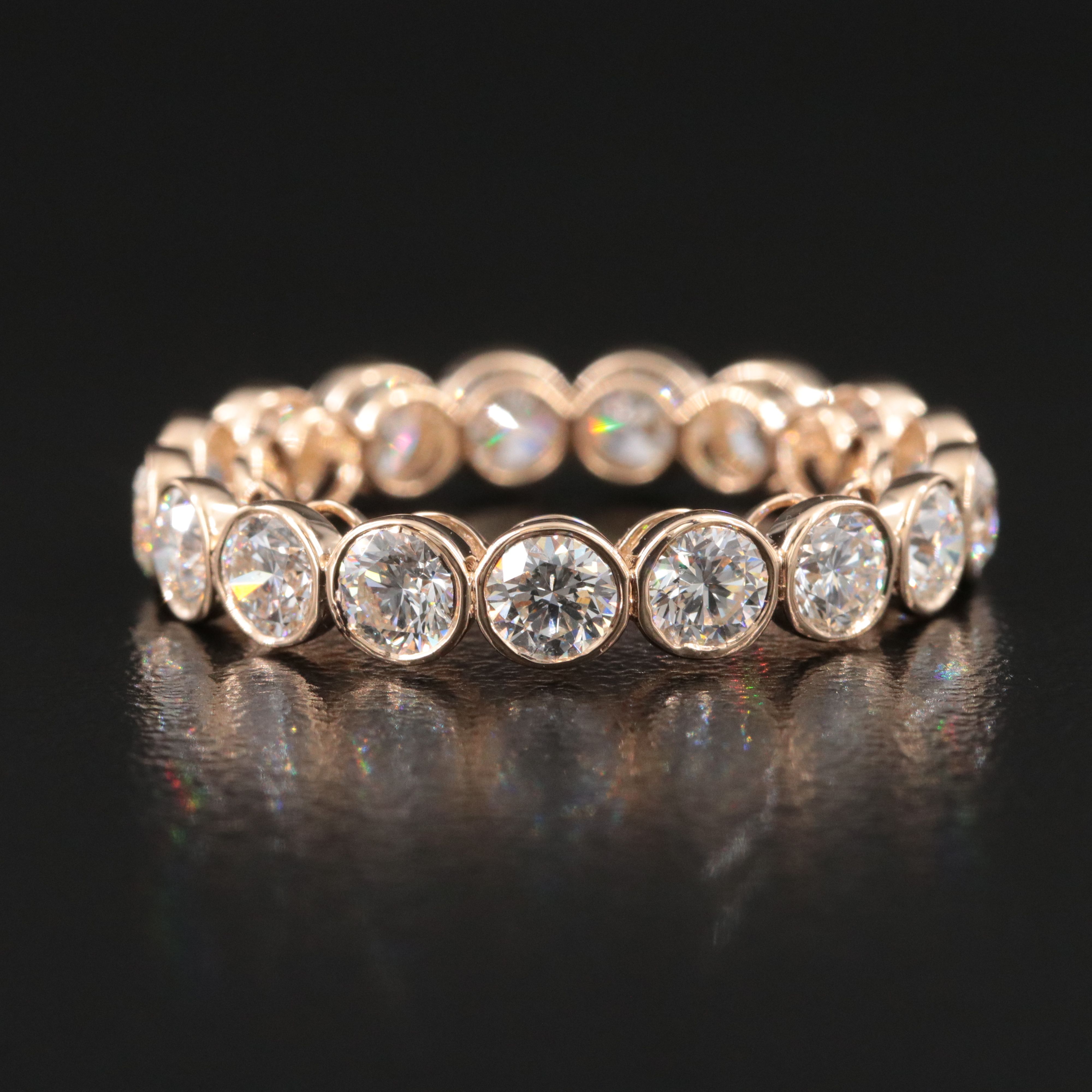 14K 2.96 CTW Diamond Eternity Band with GIA Report